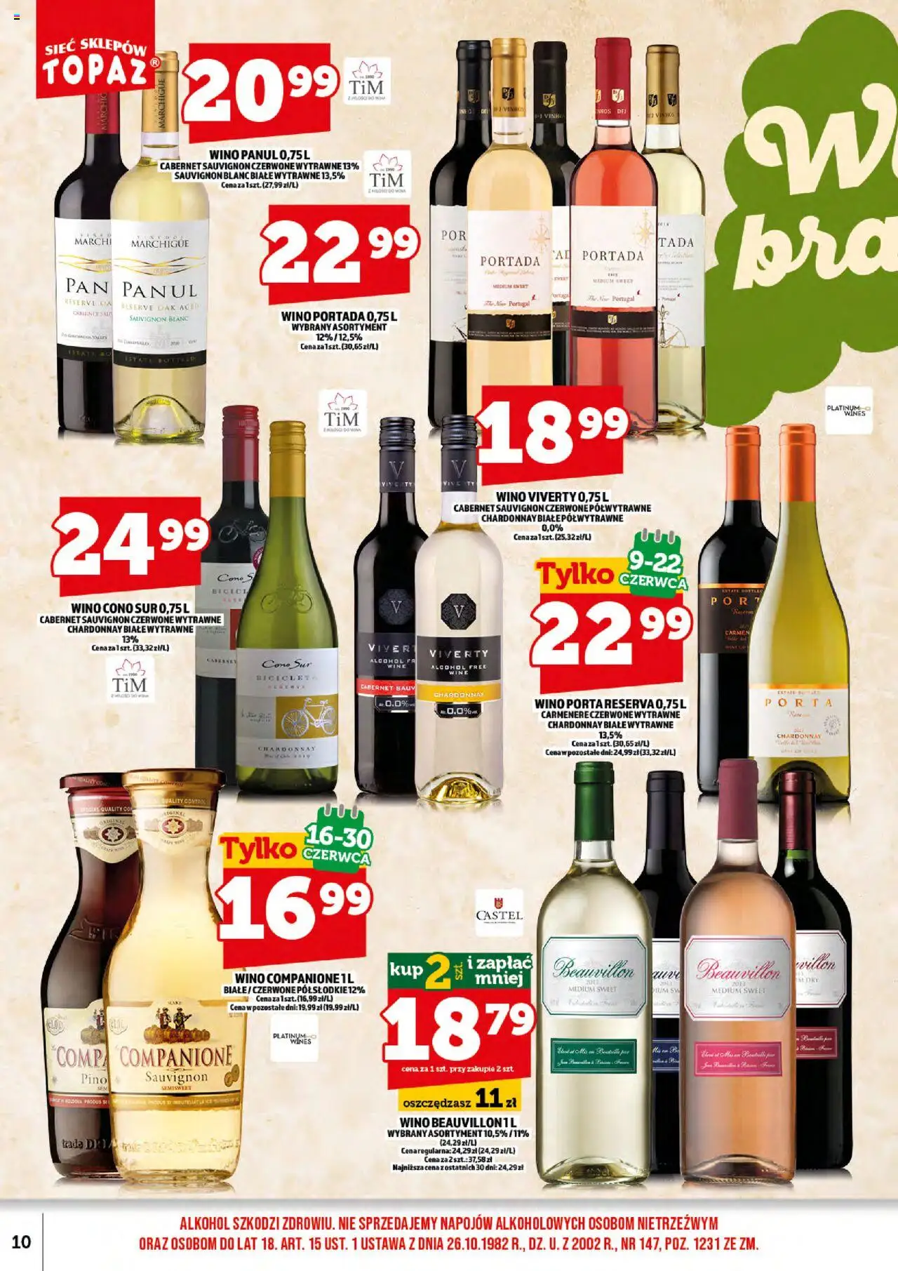 Topaz Gazetka alkoholowa od 01.06.2025 | Strona: 12 | Produkty: Chardonnay, Wino, Alkohol