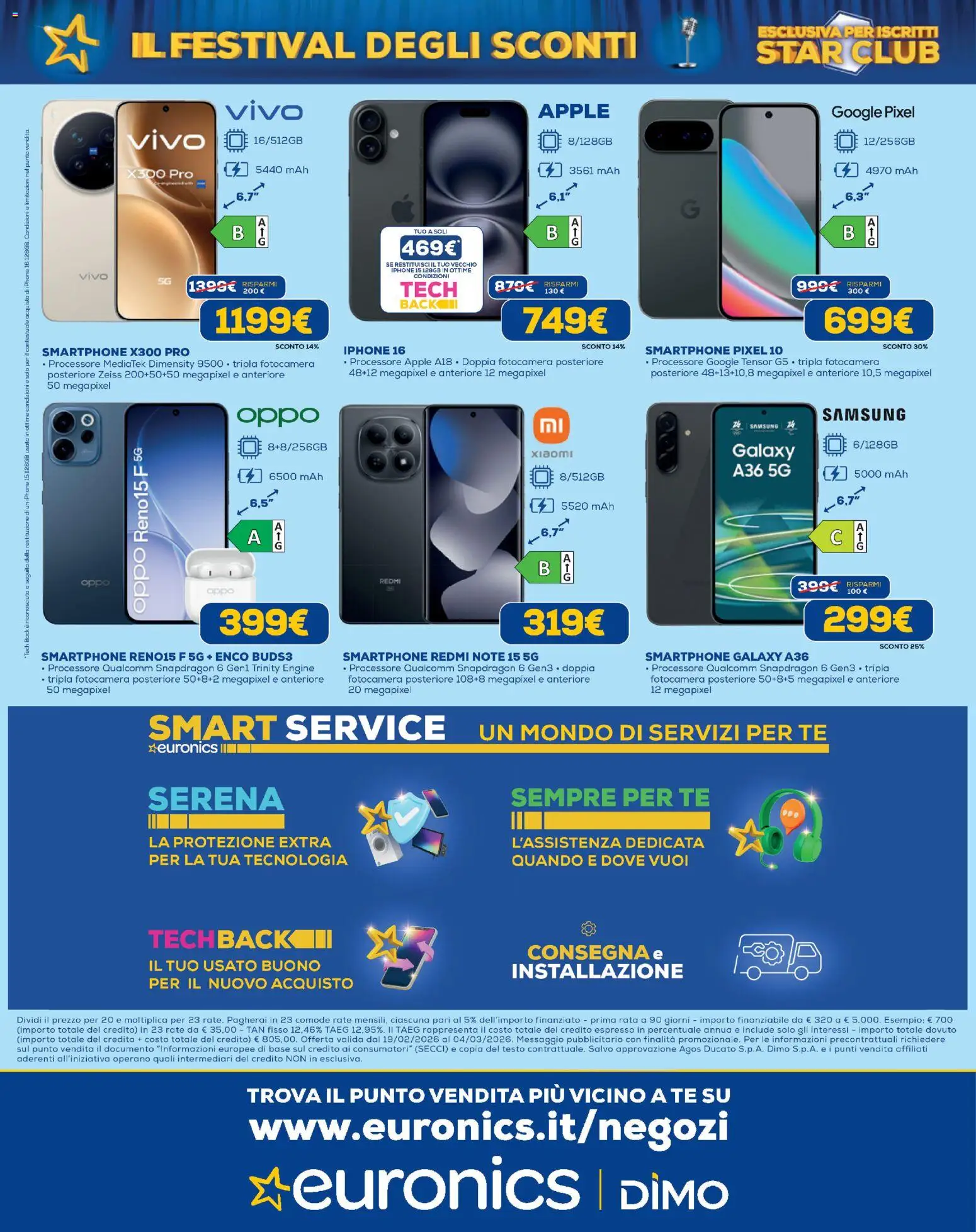 Volantino Euronics del 19.02.2026 | Pagina: 12 | Prodotti: Xiaomi, Iphone, Tè, Samsung
