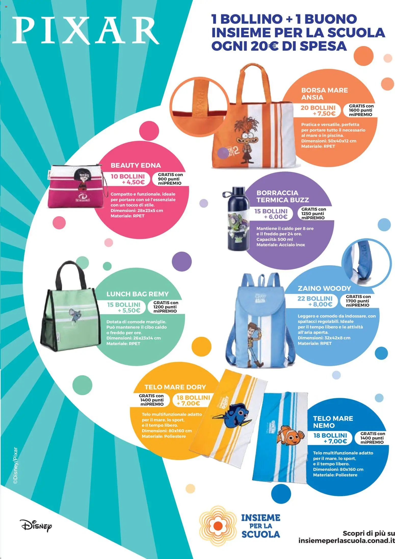 Volantino Conad del 08.04.2026 | Pagina: 19 | Prodotti: Zaino, Borsa, Borraccia