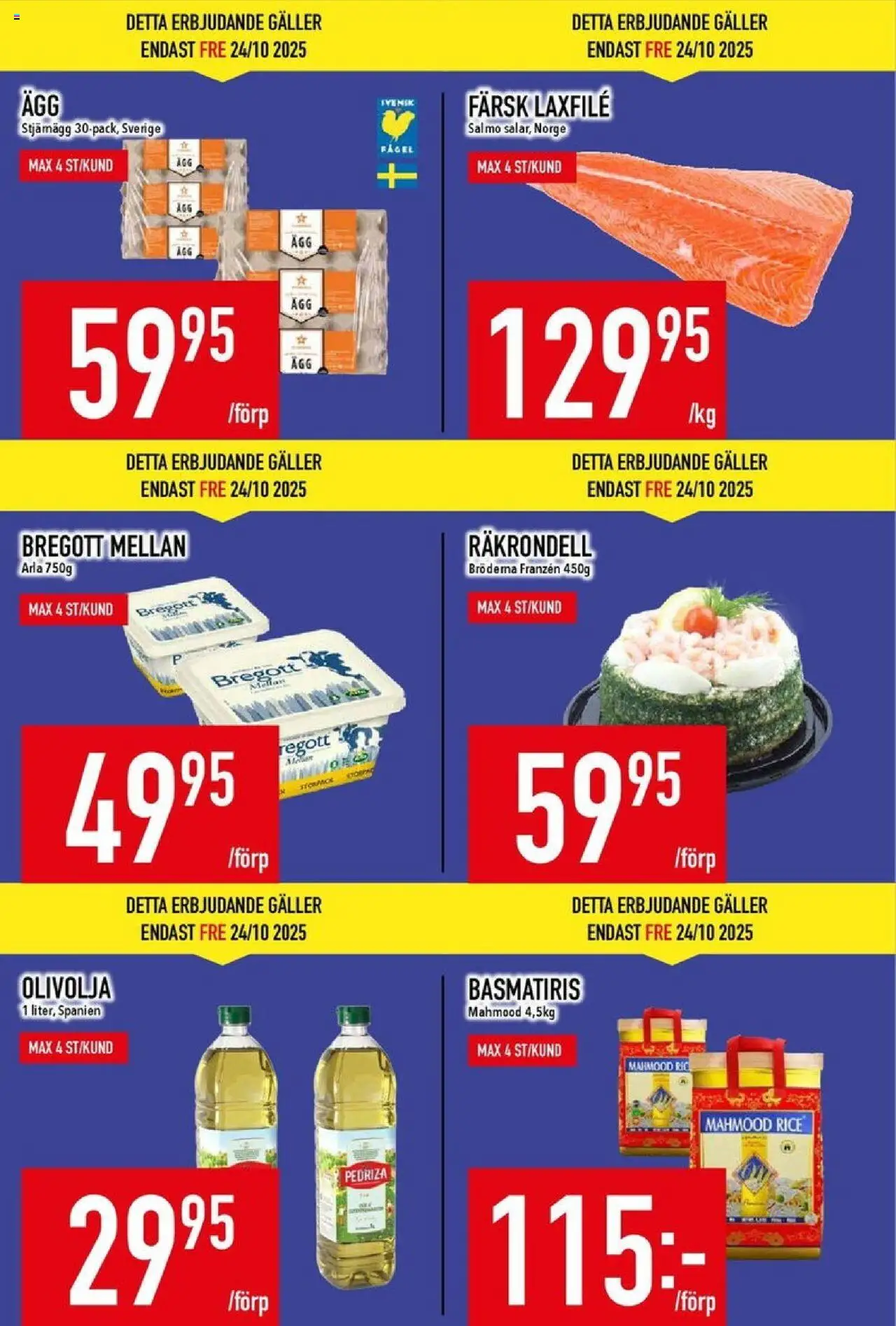 Matdax reklamblad aktuell från 20.10.2025 | Sida: 4 | Produkter: Galler, Bregott, Olivolja