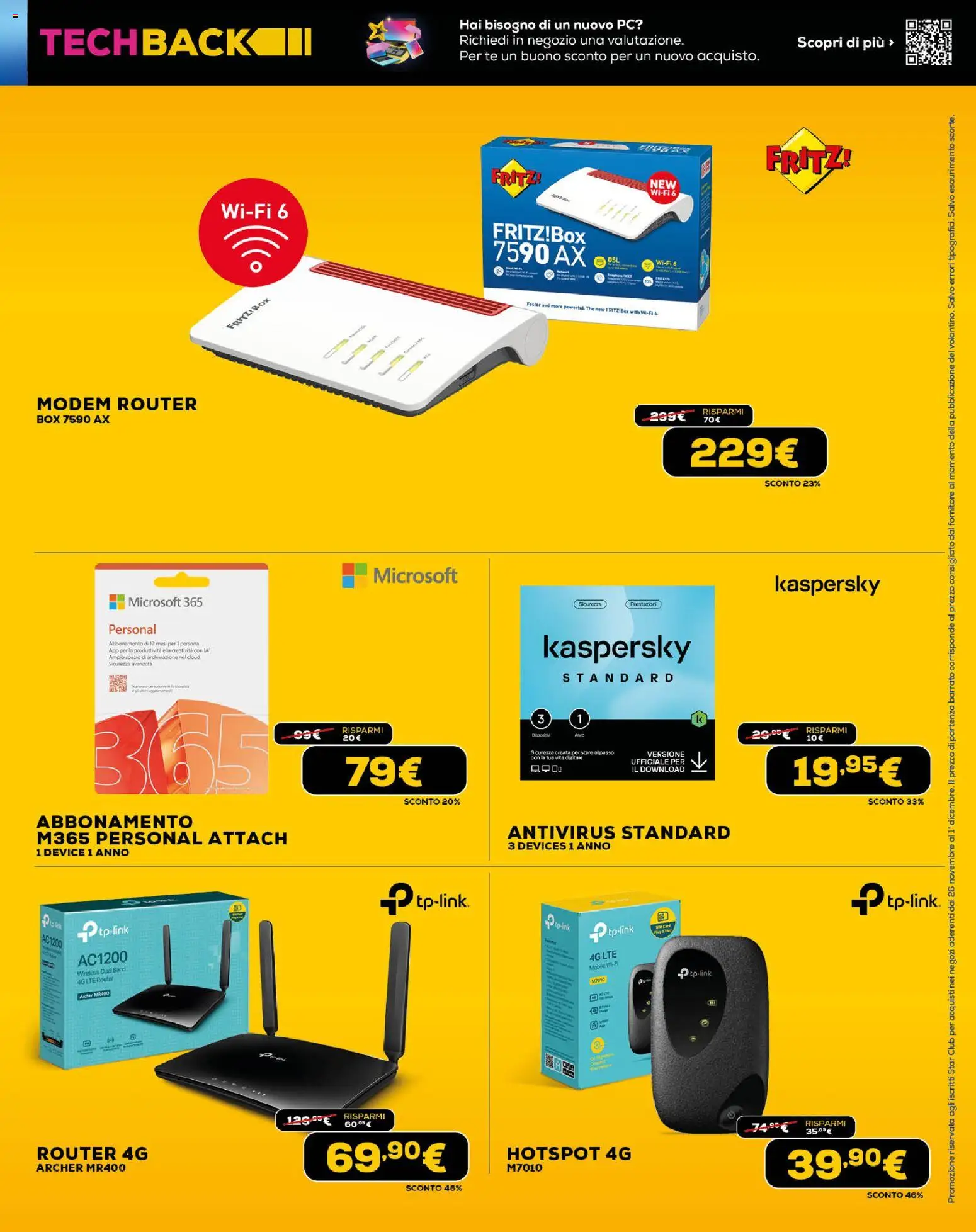 Volantino Euronics del 26.11.2025 | Pagina: 13 | Prodotti: Router, Tè, The, PC