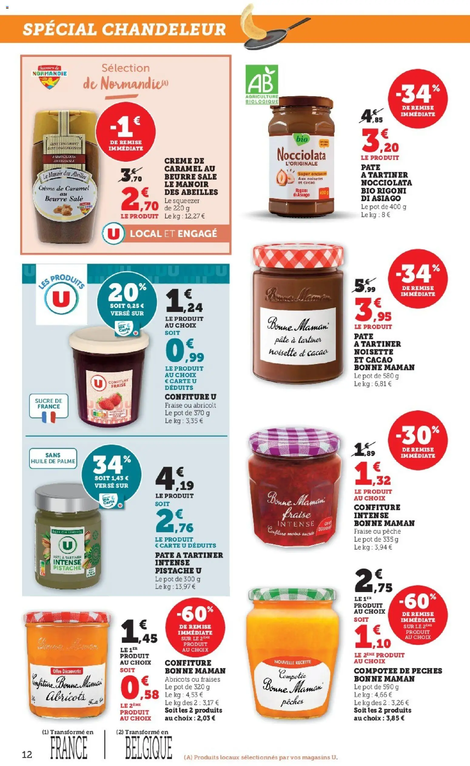 {H1} | Page: 12 | Produits: Pêche, Abricots, Huile, Fraises