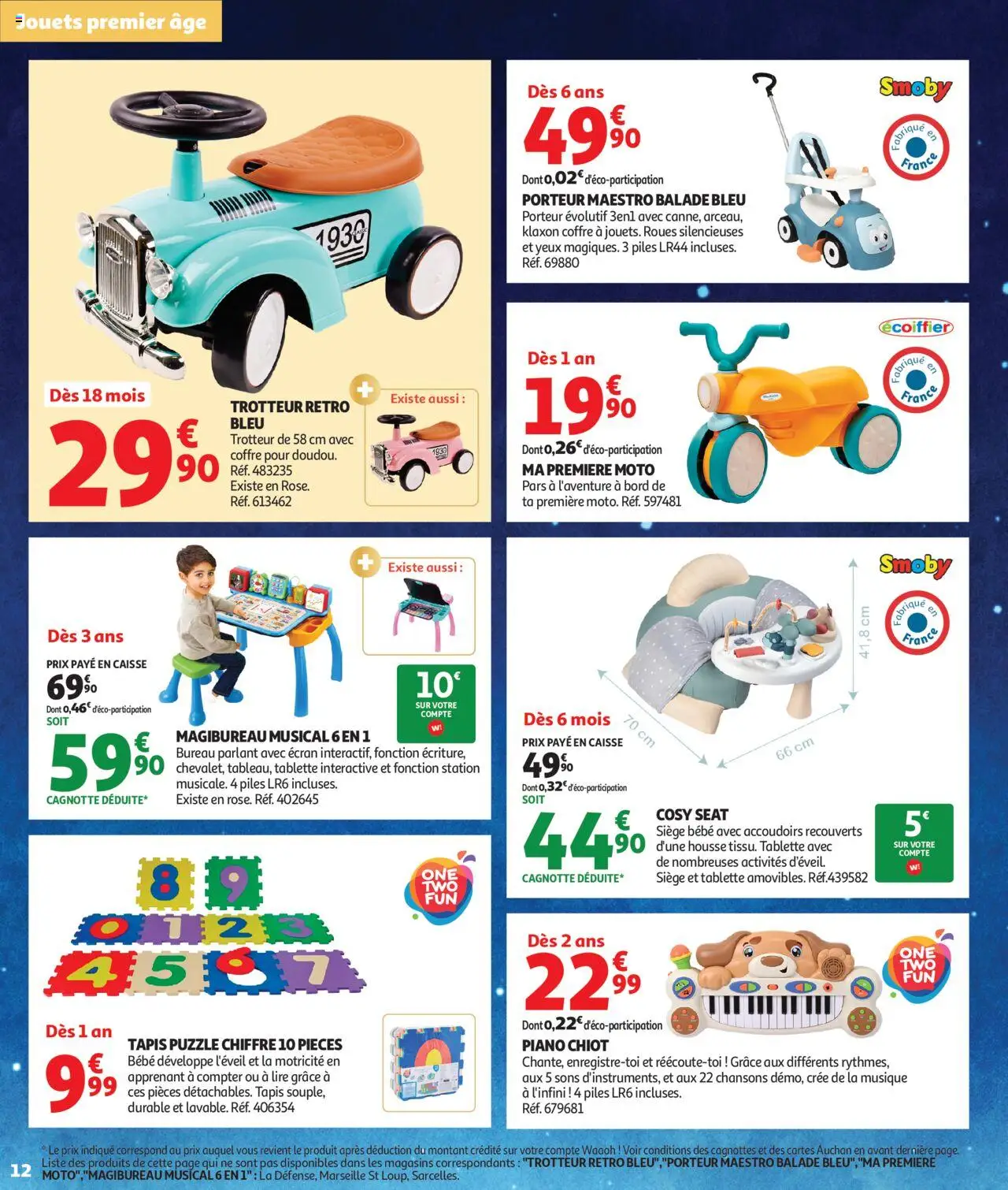 {H1} | Page: 12 | Produits: Tablette, Bureau, Siège bébé, Piles