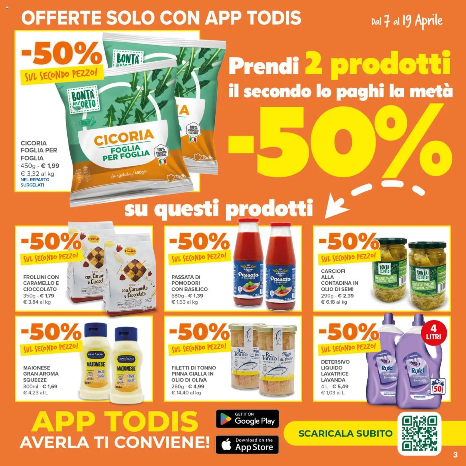 Volantino Todis del 07.04.2026 | Pagina: 3 | Prodotti: Passata di pomodoro, Forno, Lavanda, Olio di Oliva