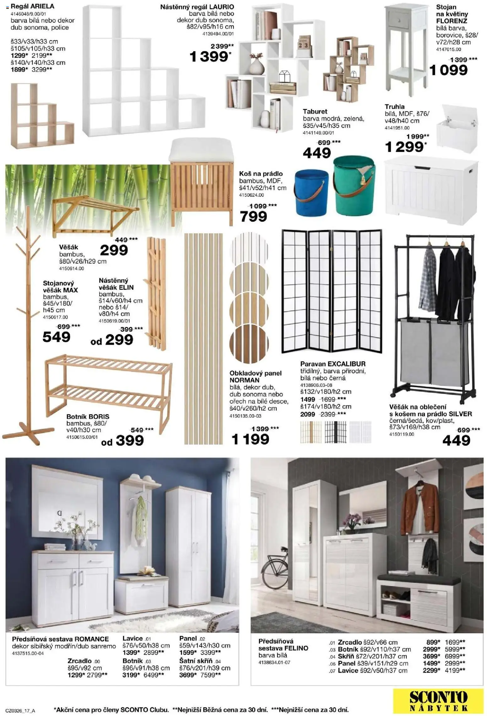 Sconto nábytek leták od 11.02.2026 | Strana: 17 | Produkty: Květiny, Regál, Lavice, Oblečení