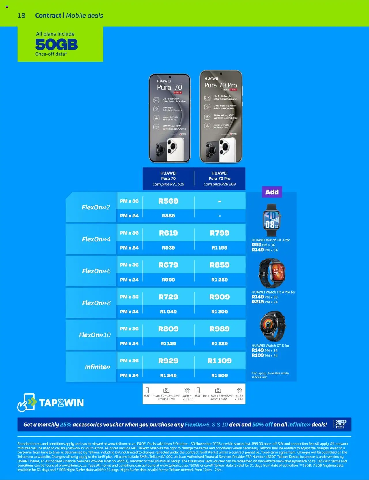 New Telkom catalogue – valid from 05.10.2025 | Page: 18 | Products: Dress, Data, Sim, Watch