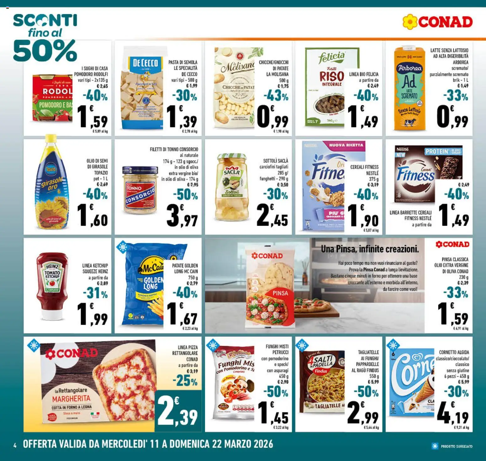 Volantino Conad del 11.03.2026 | Pagina: 4 | Prodotti: Riso, Tagliatelle, Asparagi, Forno