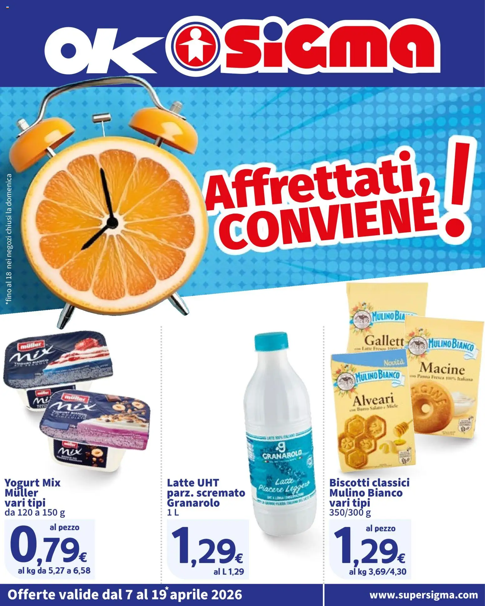 Volantino SIGMA del 07.04.2026 | Pagina: 1 | Prodotti: Yogurt, Biscotti, Latte
