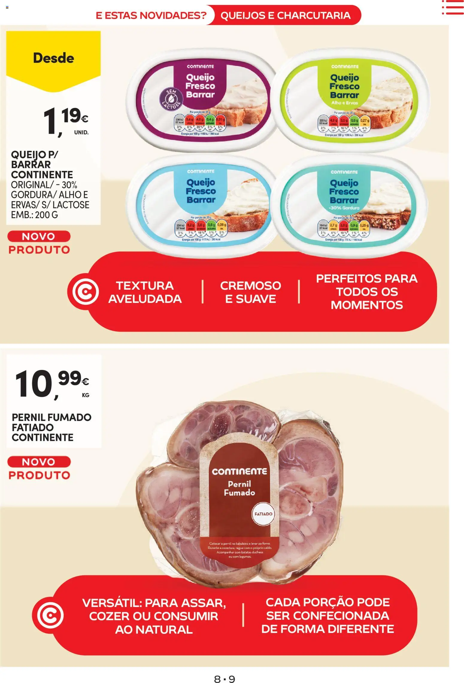 Continente - Novidades de que toda a gente gosta │ válido de 10.02.2026 | Página: 9 | Produtos: Forno, Pernil, Queijo
