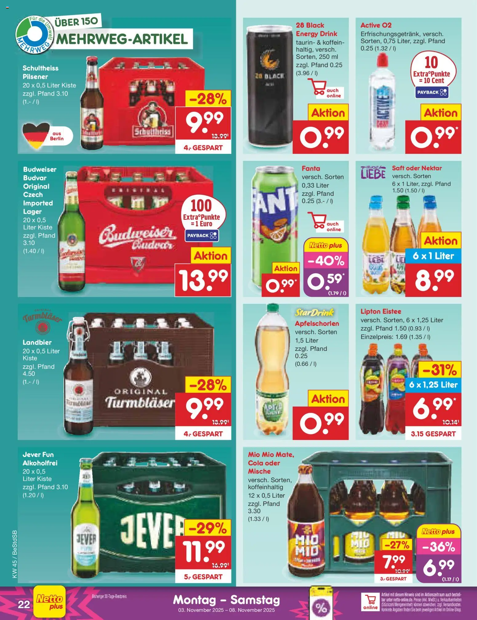 Netto Marken-Discount Prospekt 	 – gültig ab 03.11.2025 | Seite: 24 | Produkte: Fanta, Energy, Jever, Saft