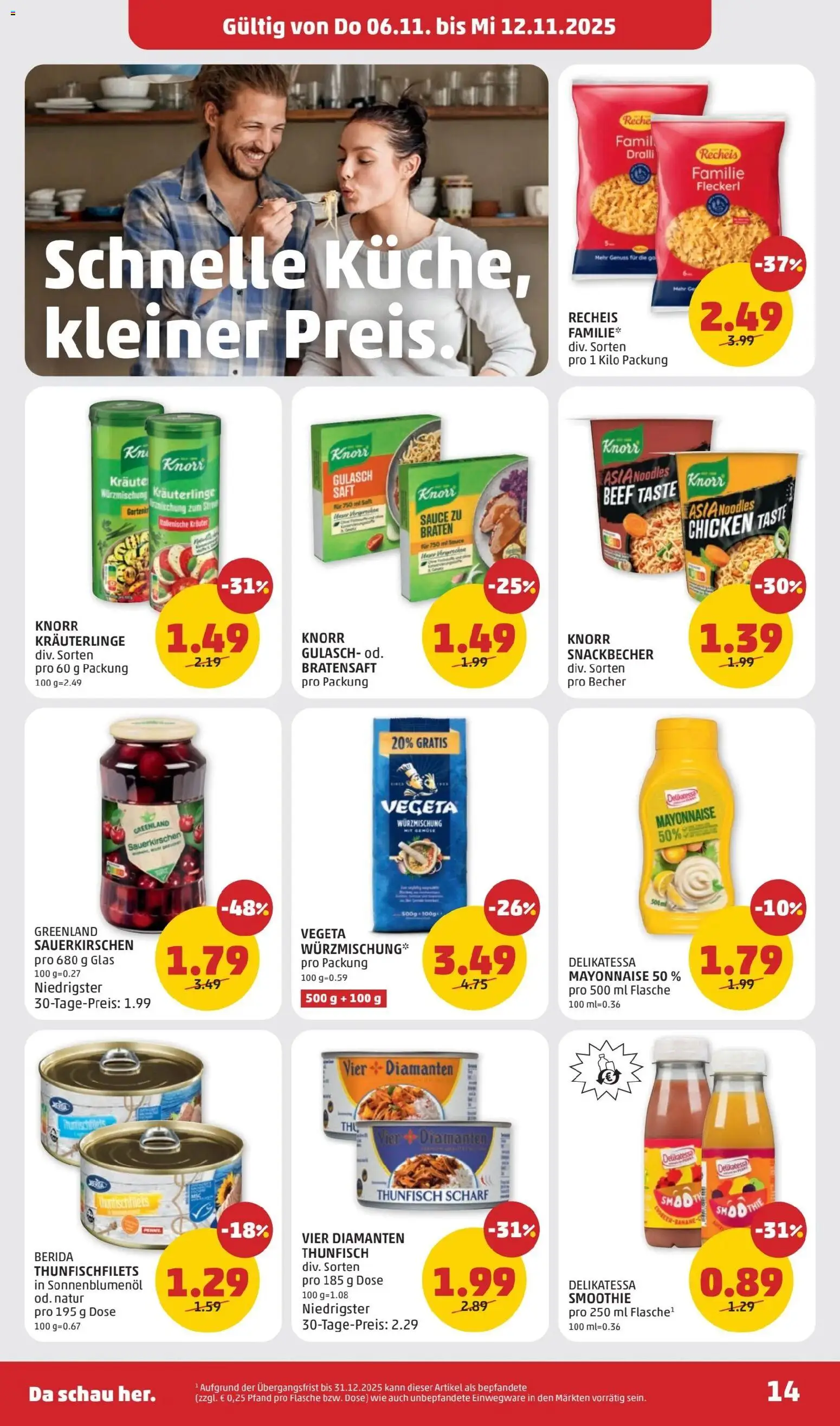 Penny Markt Flugblatt gültig ab 06.11.2025 | Seite: 14 | Produkte: Mayonnaise, Saft