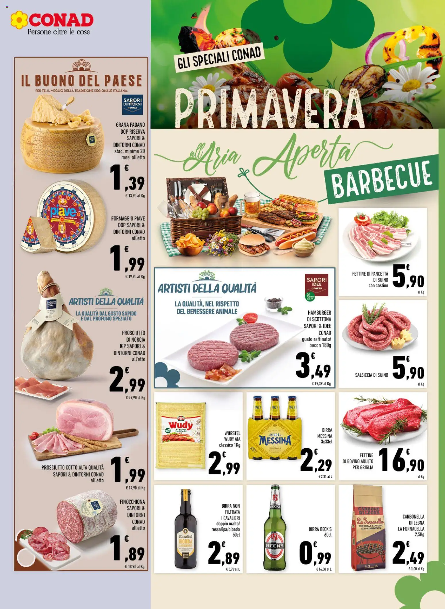 Volantino Conad del 22.04.2026 | Pagina: 5 | Prodotti: Birra, Prosciutto, Grana Padano, Hamburger