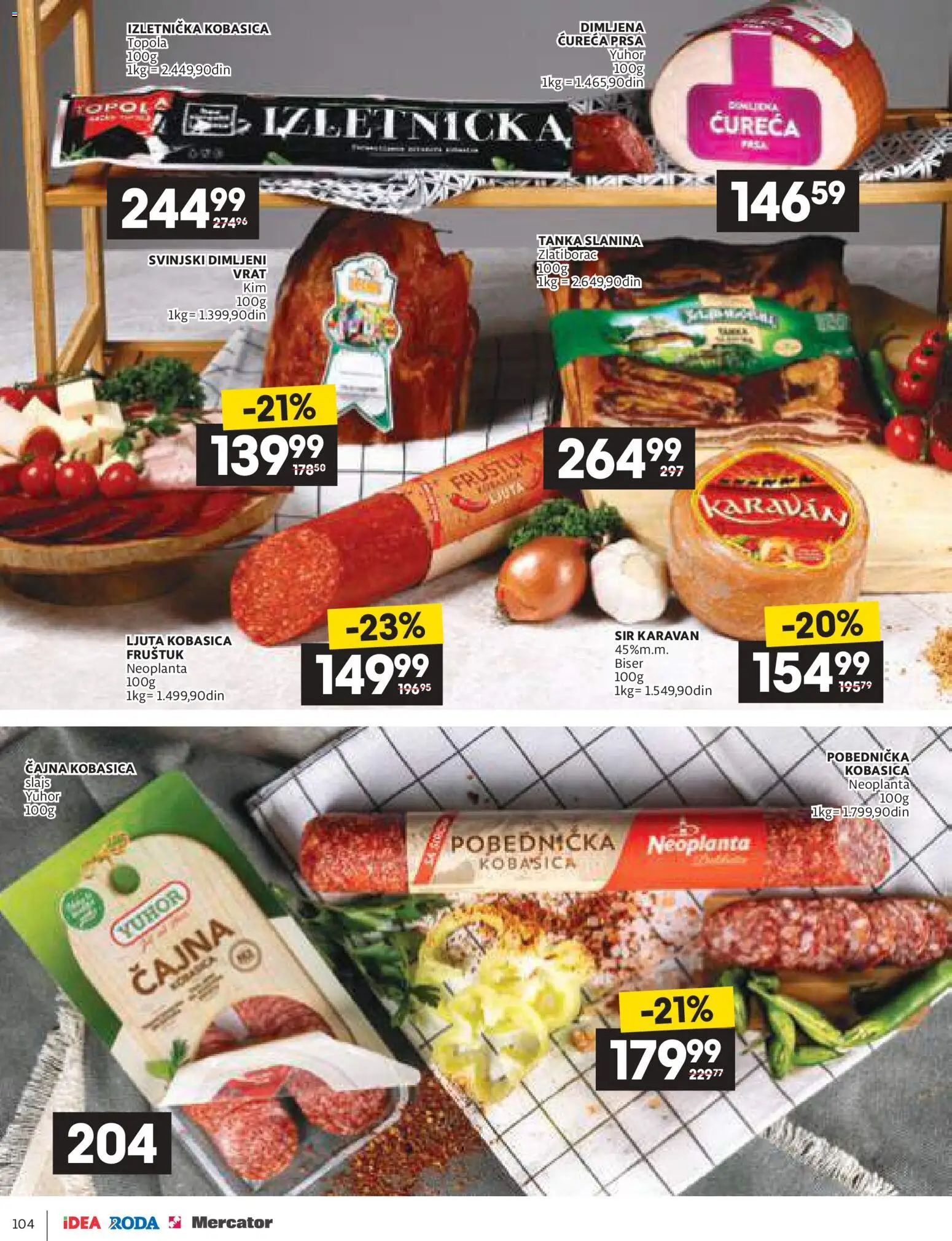 Idea katalog - važi od 11.12.2025 | Strana: 104 | Proizvode: Sir, Kobasica
