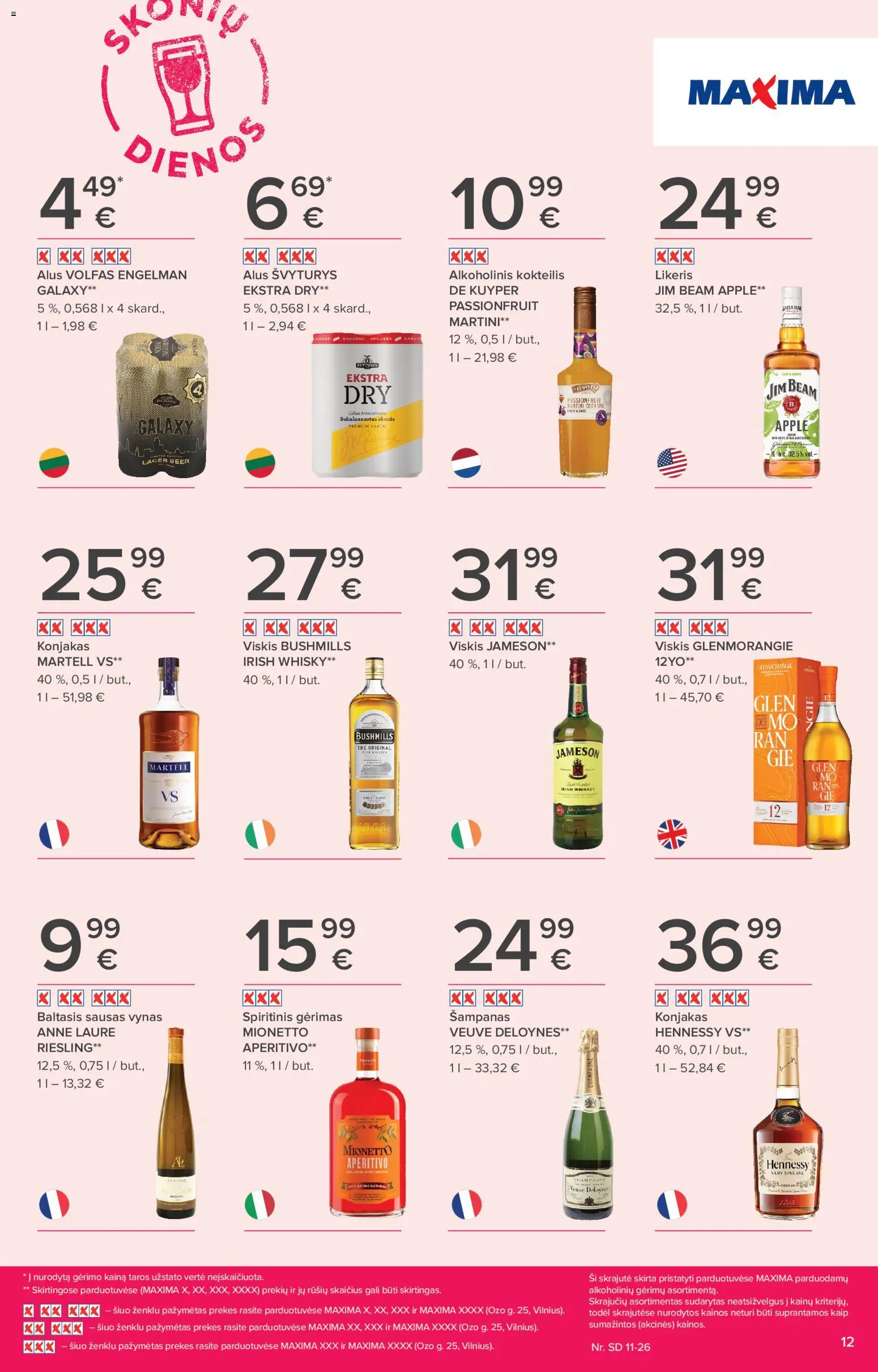 MAXIMA akcijos nuo 13.11.2025 | Puslapis: 12 | Prekių: Viskis, Vynas, Alus