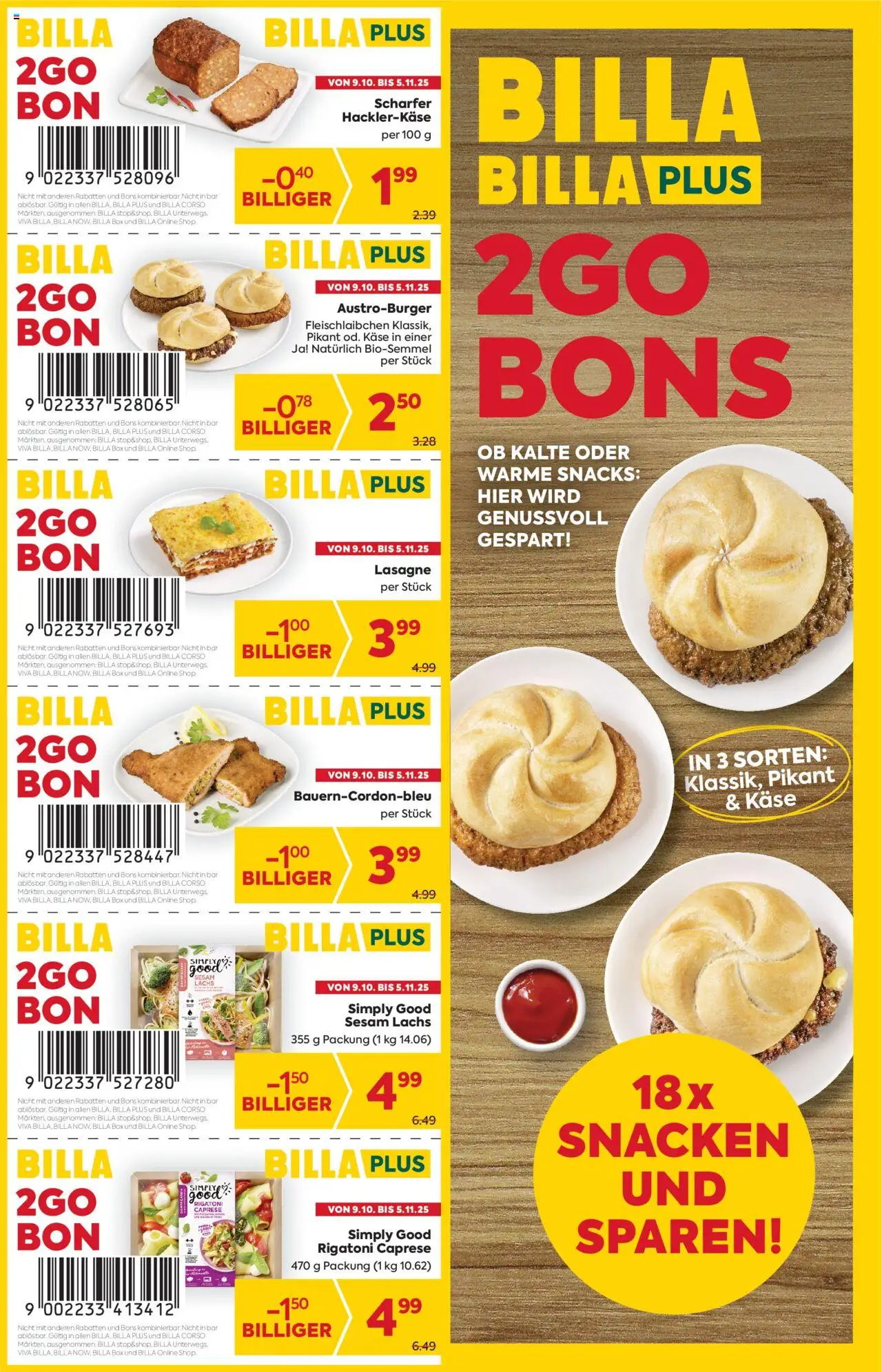 Billa 2Go Bons gültig ab 09.10.2025 | Seite: 1 | Produkte: Box, Käse