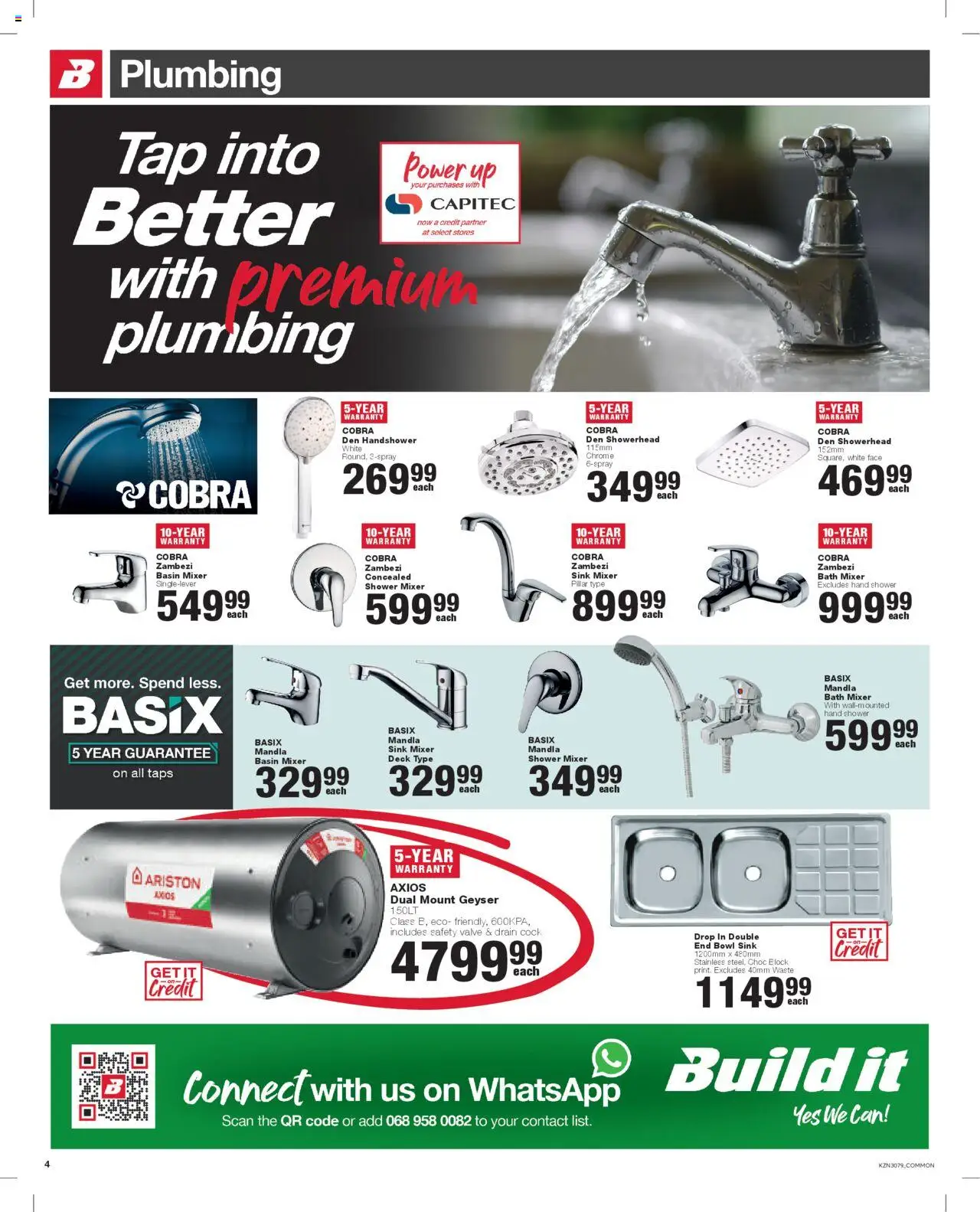 New Build It catalogue – valid from 23.10.2025 | Page: 4 | Products: Bath, Shower, Basin, Tap