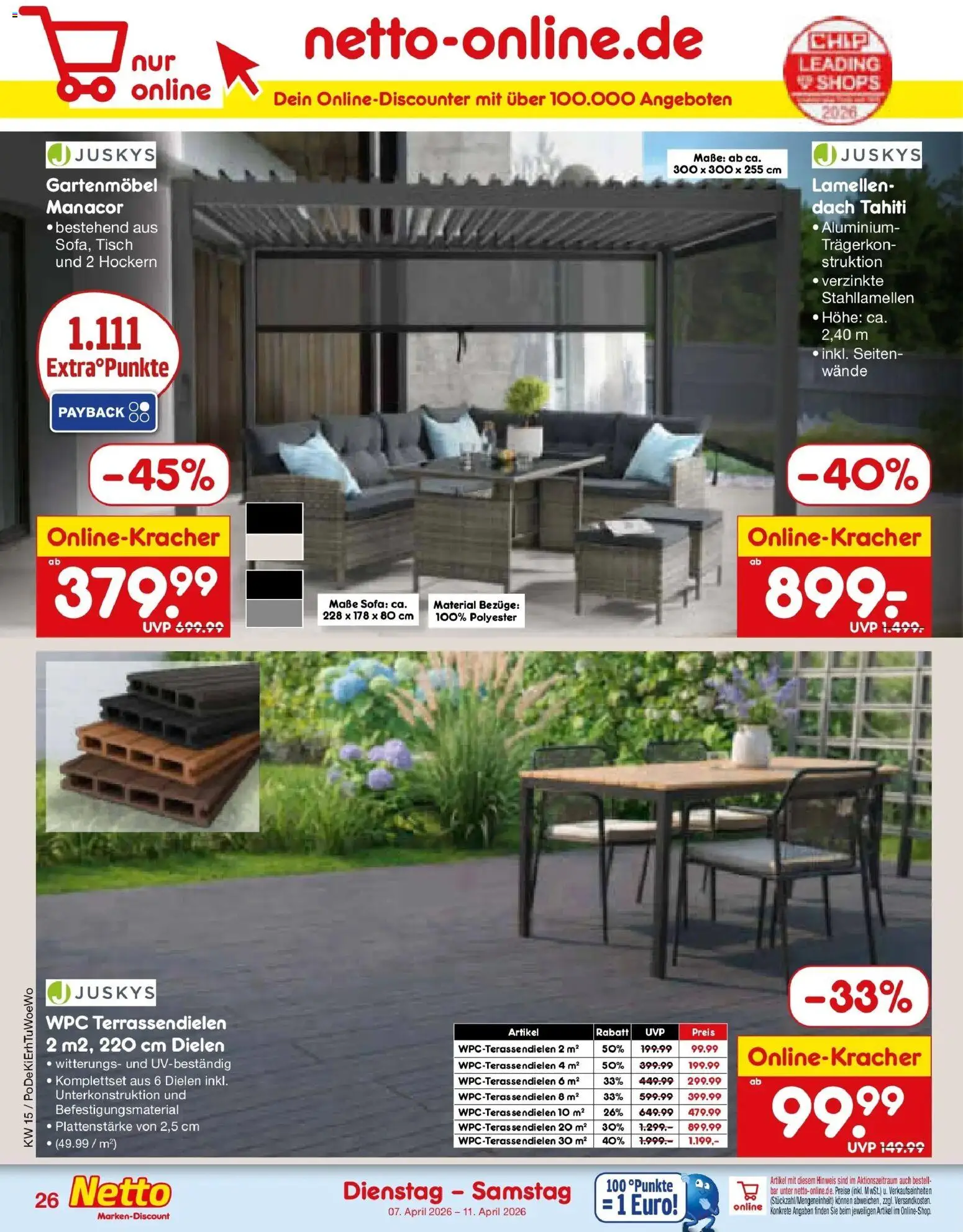Netto Marken-Discount Prospekt Oberhaid	 – gültig ab 05.04.2026 | Seite: 42 | Produkte: Sofa, Tisch, Gartenmöbel
