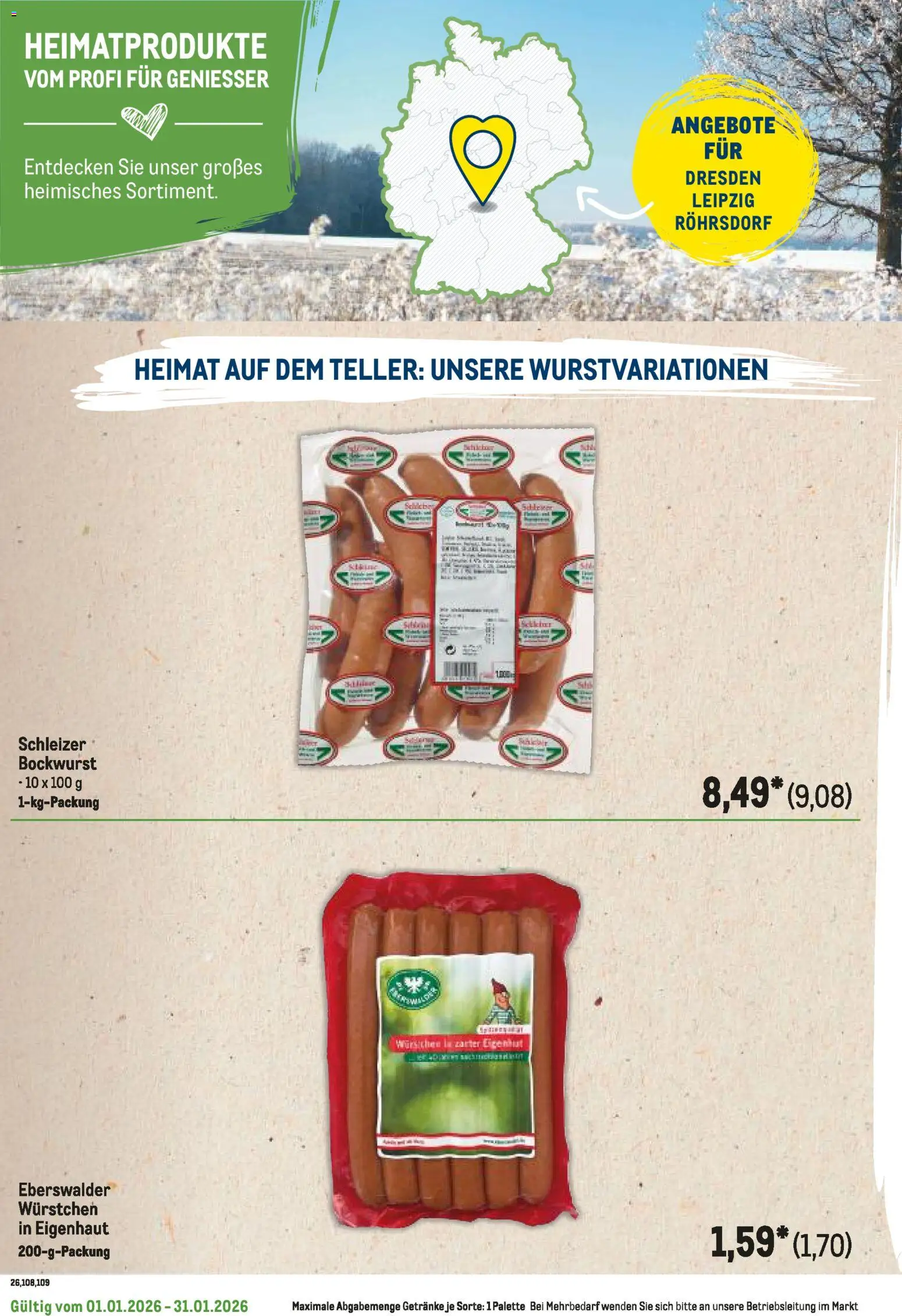 Metro  Regionaler Flyer – gültig ab 01.01.2026 | Seite: 84 | Produkte: Bockwurst