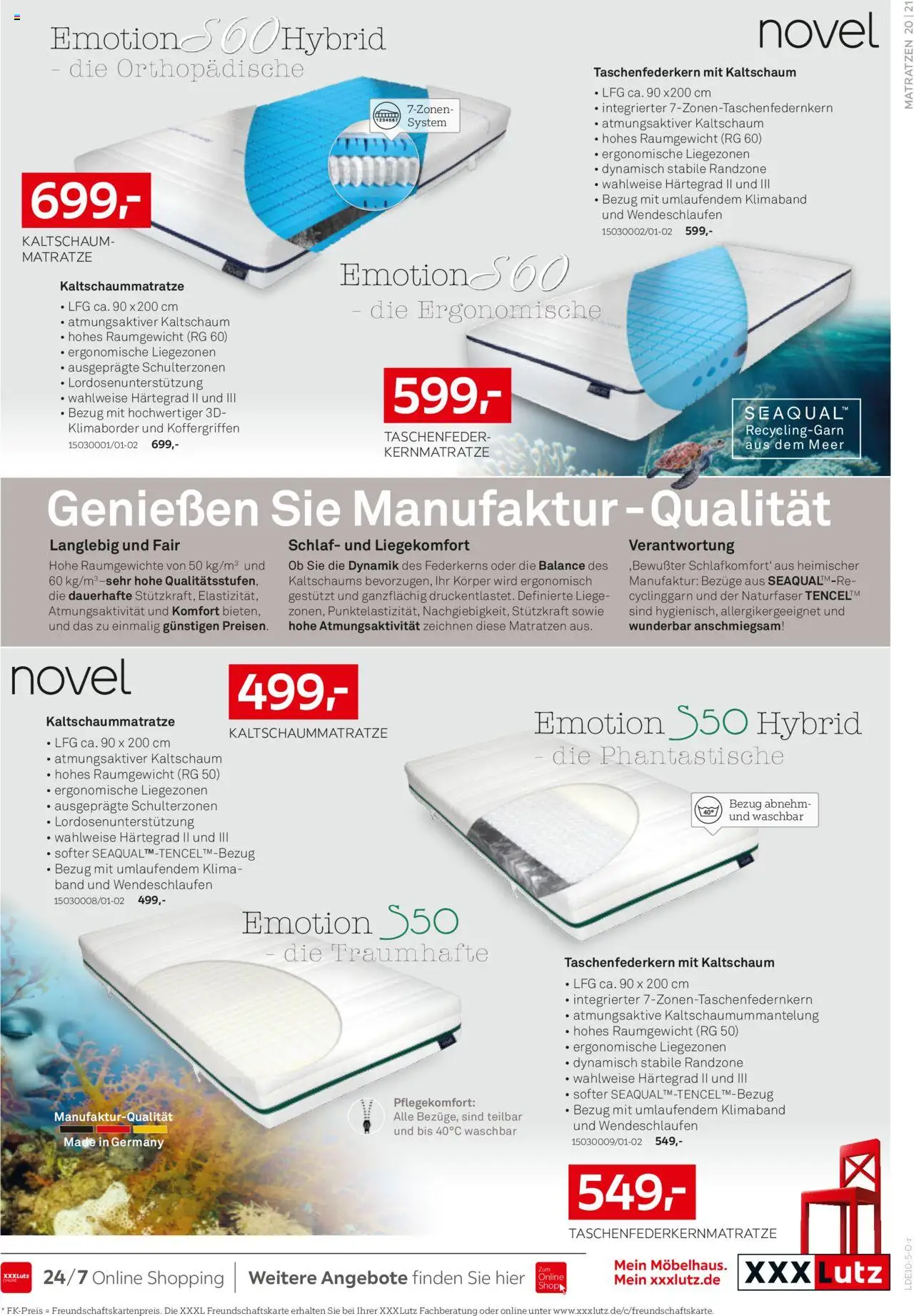 XXXL Lutz Schlafen Spezial – gültig ab 12.10.2025 | Seite: 21 | Produkte: Matratze, Liege