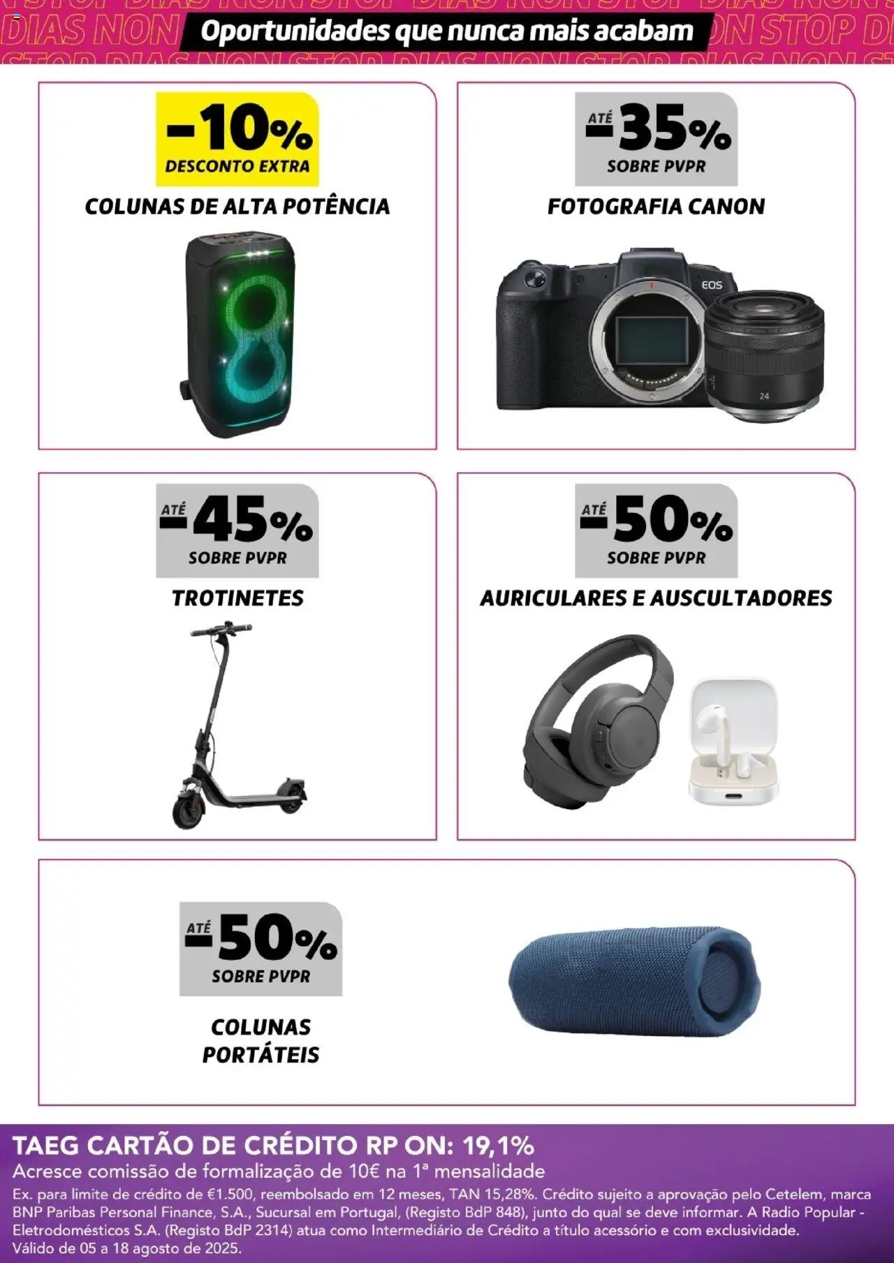 Radio Popular - Dias Non Stop │ válido de 07.08.2025 | Página: 7 | Produtos: Rádio