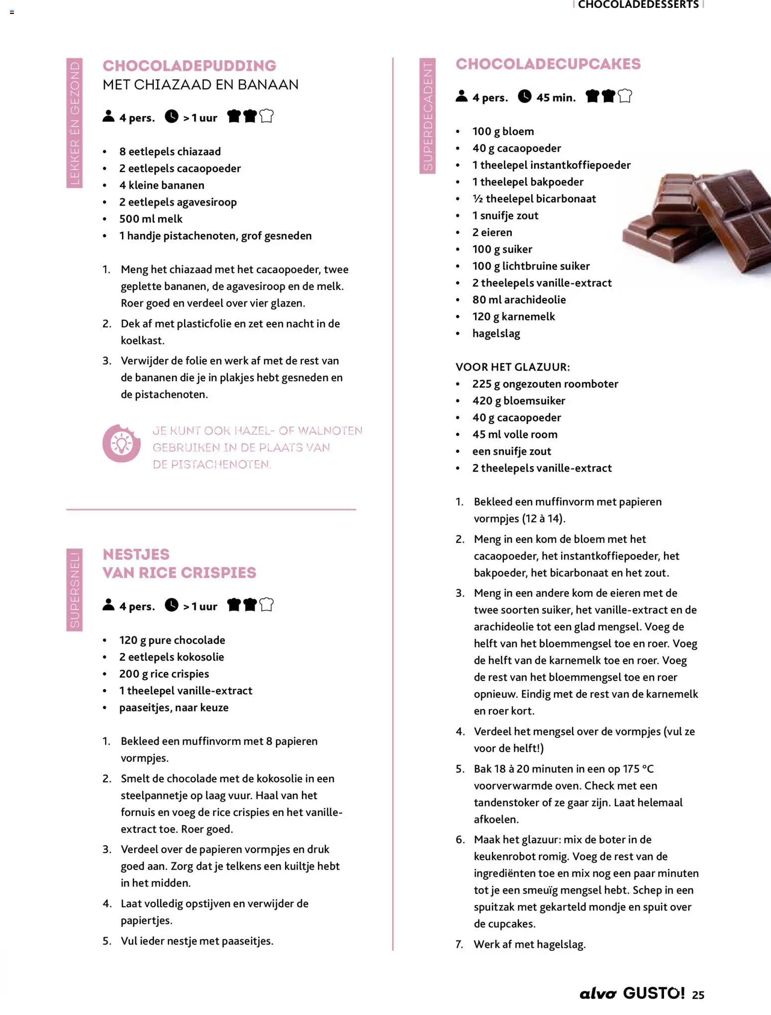 {H1} | Pagina: 25 | Producten: Bananen, Room, Melk, Chocolade