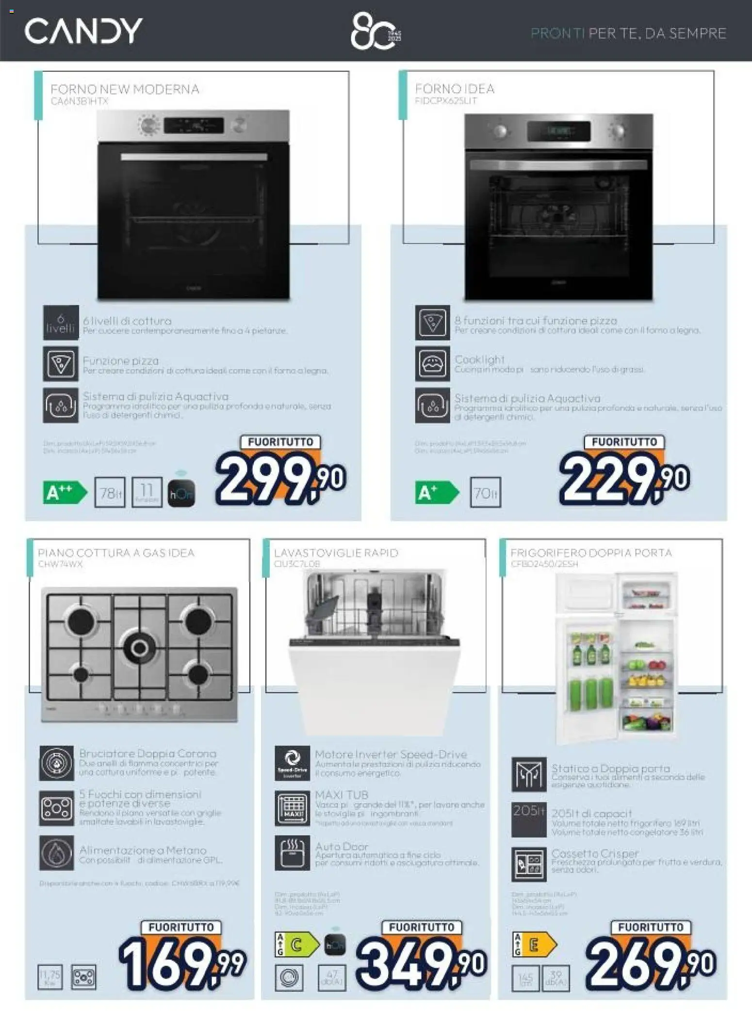 Volantino Unieuro del 16.01.2026 | Pagina: 40 | Prodotti: Pizza, Lavastoviglie, Frigorifero, Congelatore