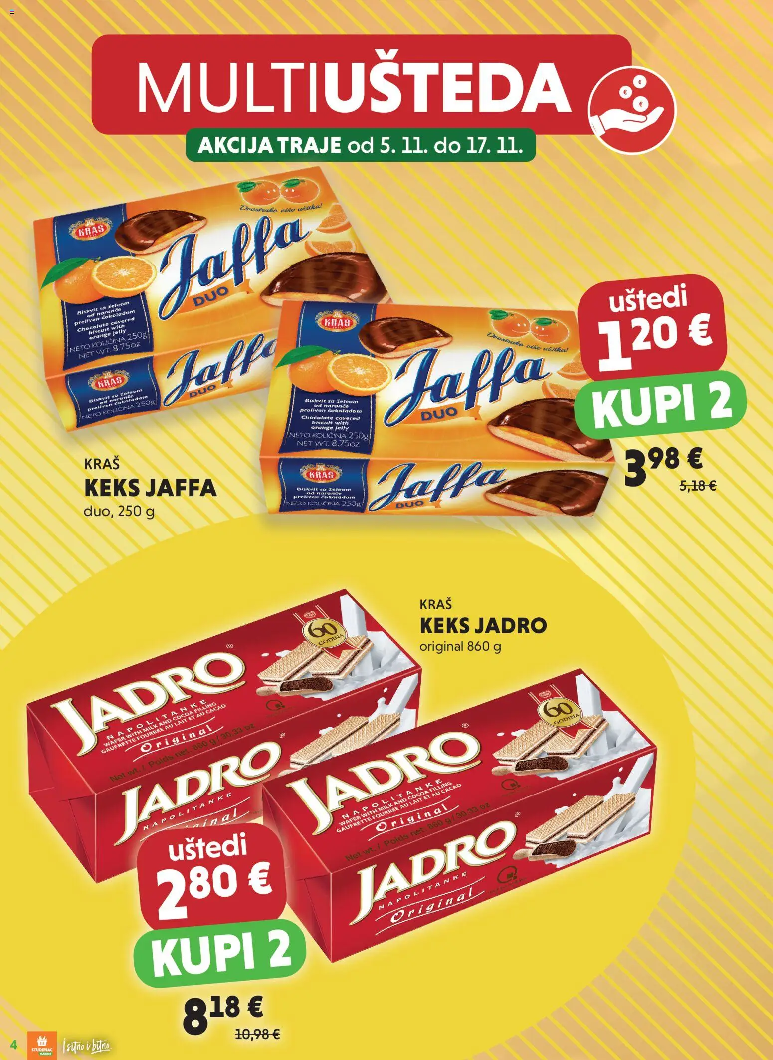 Studenac katalog | vrijedi od 05.11.2025 | Stranica: 4 | Proizvodi: Keks, Napolitanke
