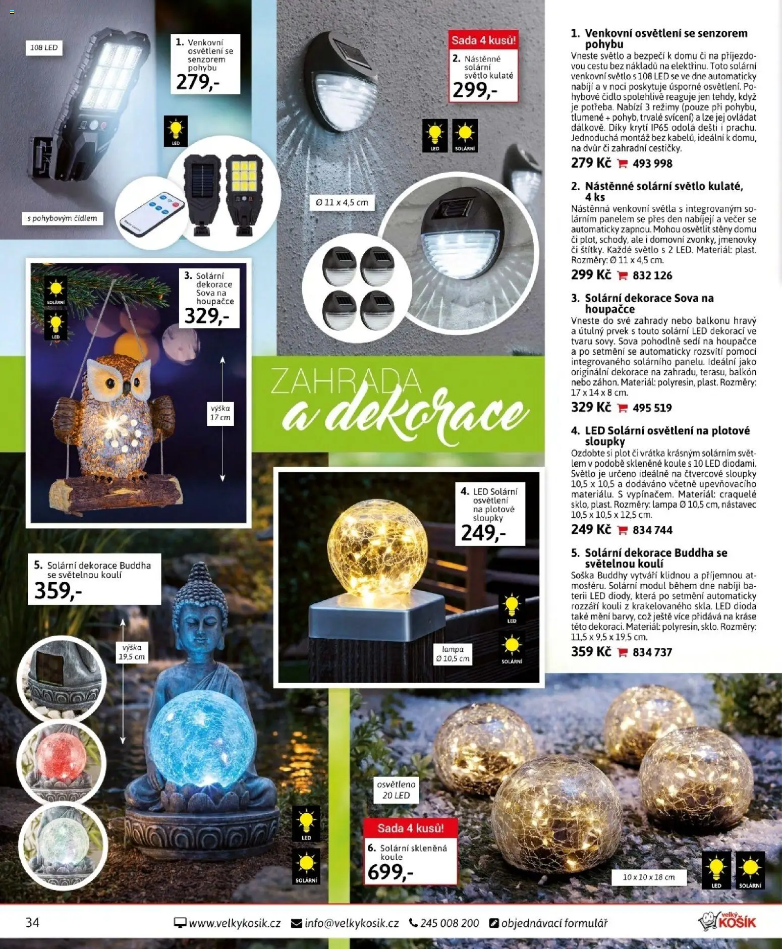 Velký Košík katalog únor 2026 od 01.02.2026 | Strana: 34 | Produkty: Zahrada, Sova, Lampa, LED