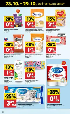 Biedronka leták platný od 23.10.2025 | Strana: 34 | Produkty: Apple, Toaletný papier, Sunar