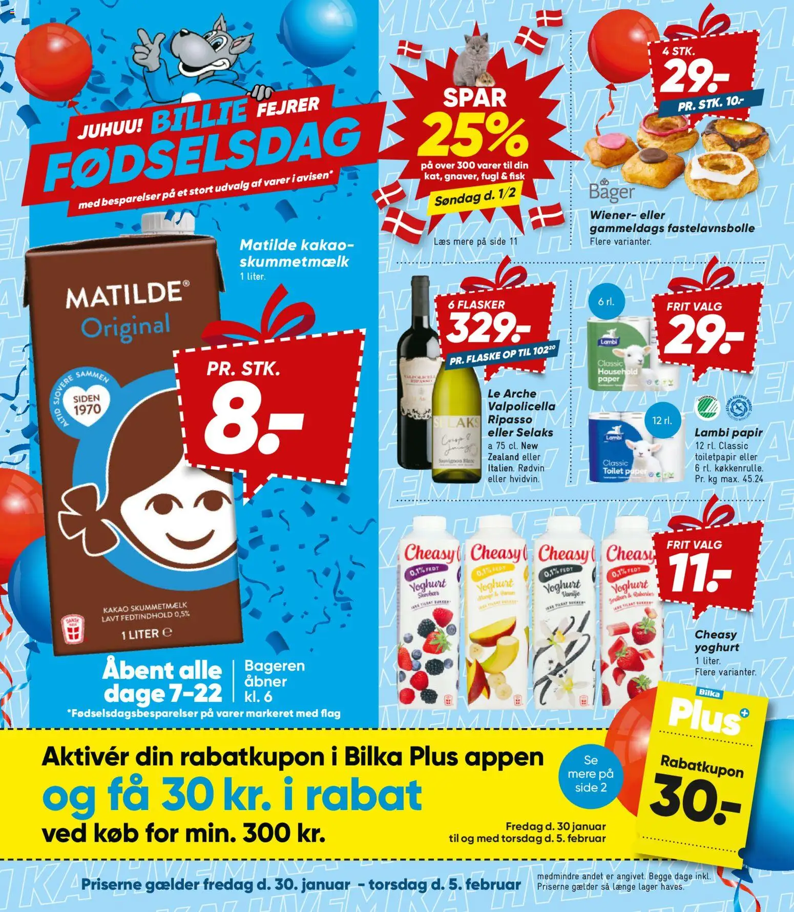 Bilka tilbudsavis – gyldig fra 30.01.2026 | Side: 1 | Produkter: Yoghurt, Fisk, Kakao, Vanilje