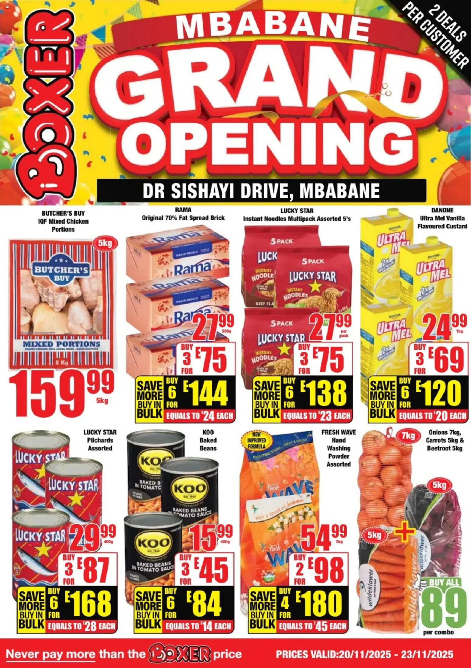 New Boxer catalogue – valid from 20.11.2025 | Page: 1 | Products: Pilchards, Powder, Tomato sauce, Onions