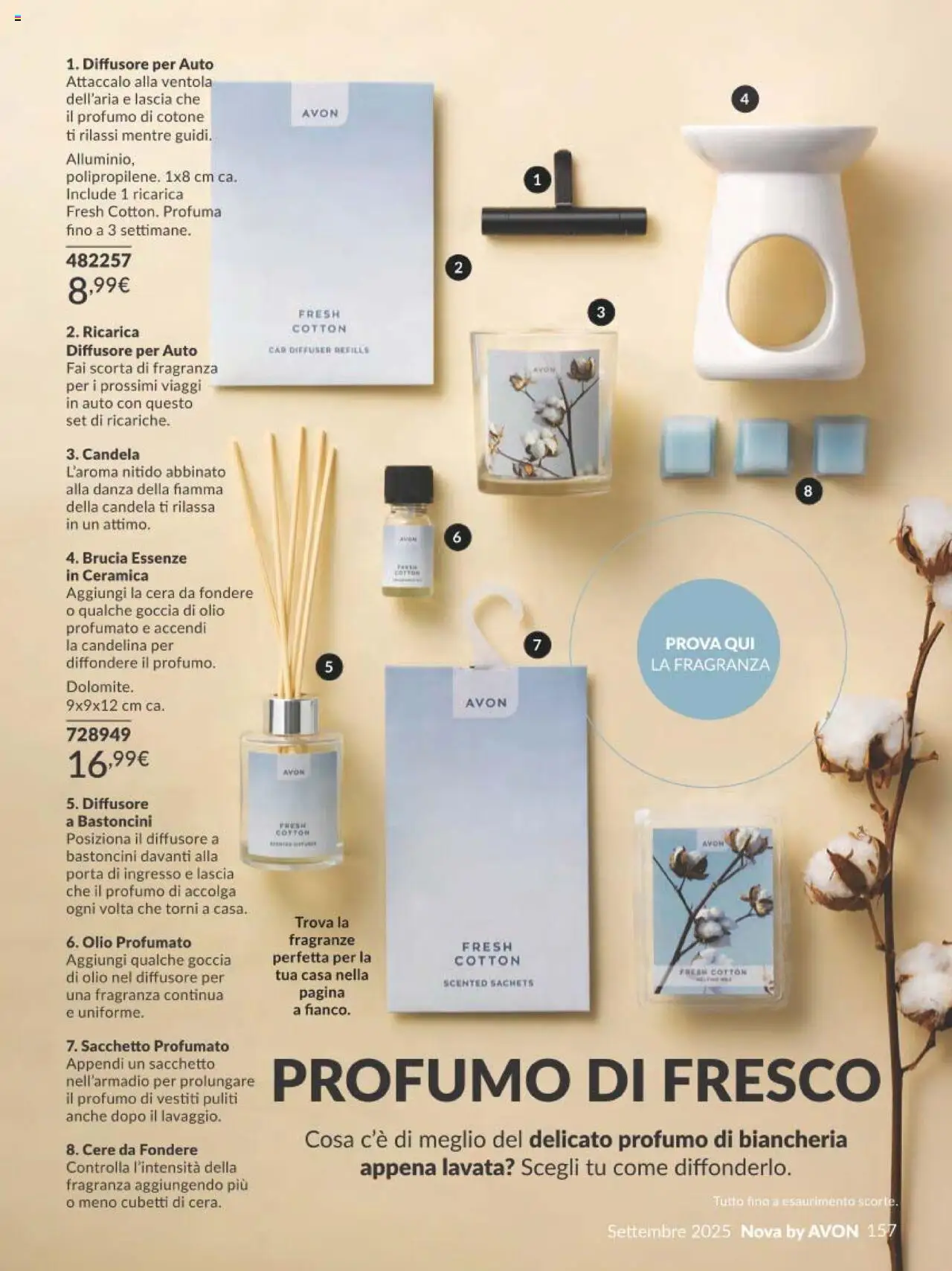 Volantino Avon del 01.09.2025 | Pagina: 157 | Prodotti: Olio, Candela, Profumo, Fragranza