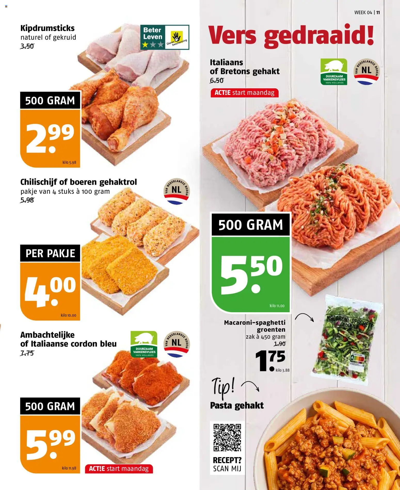 {H1} | Pagina: 11 | Producten: Varkensvlees, Pasta, Gehakt, Zak