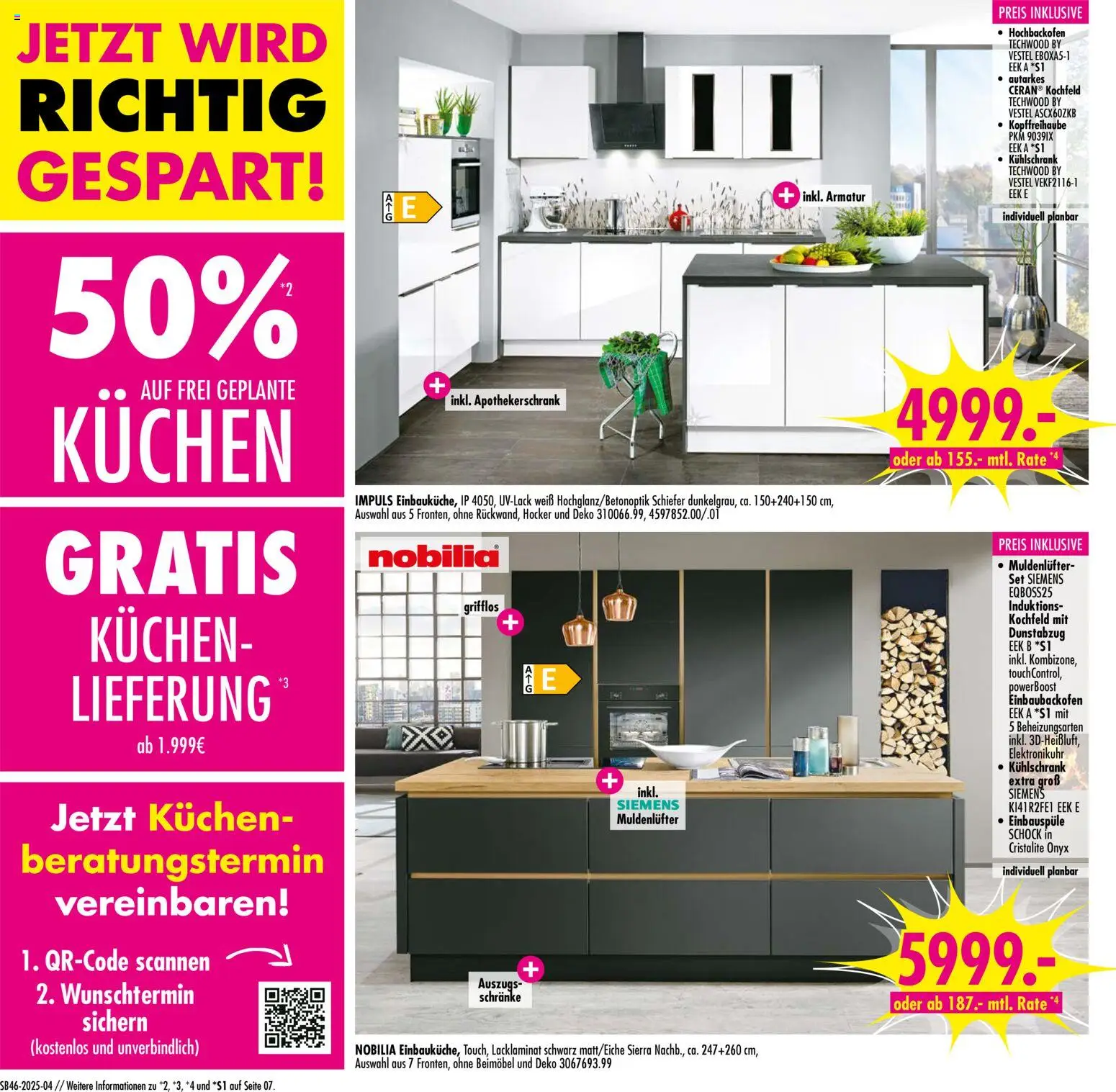 SB Möbel Boss Prospekt Wittenberg – gültig ab 08.11.2025 | Seite: 4 | Produkte: Siemens, Hocker, Armatur, Dunstabzug