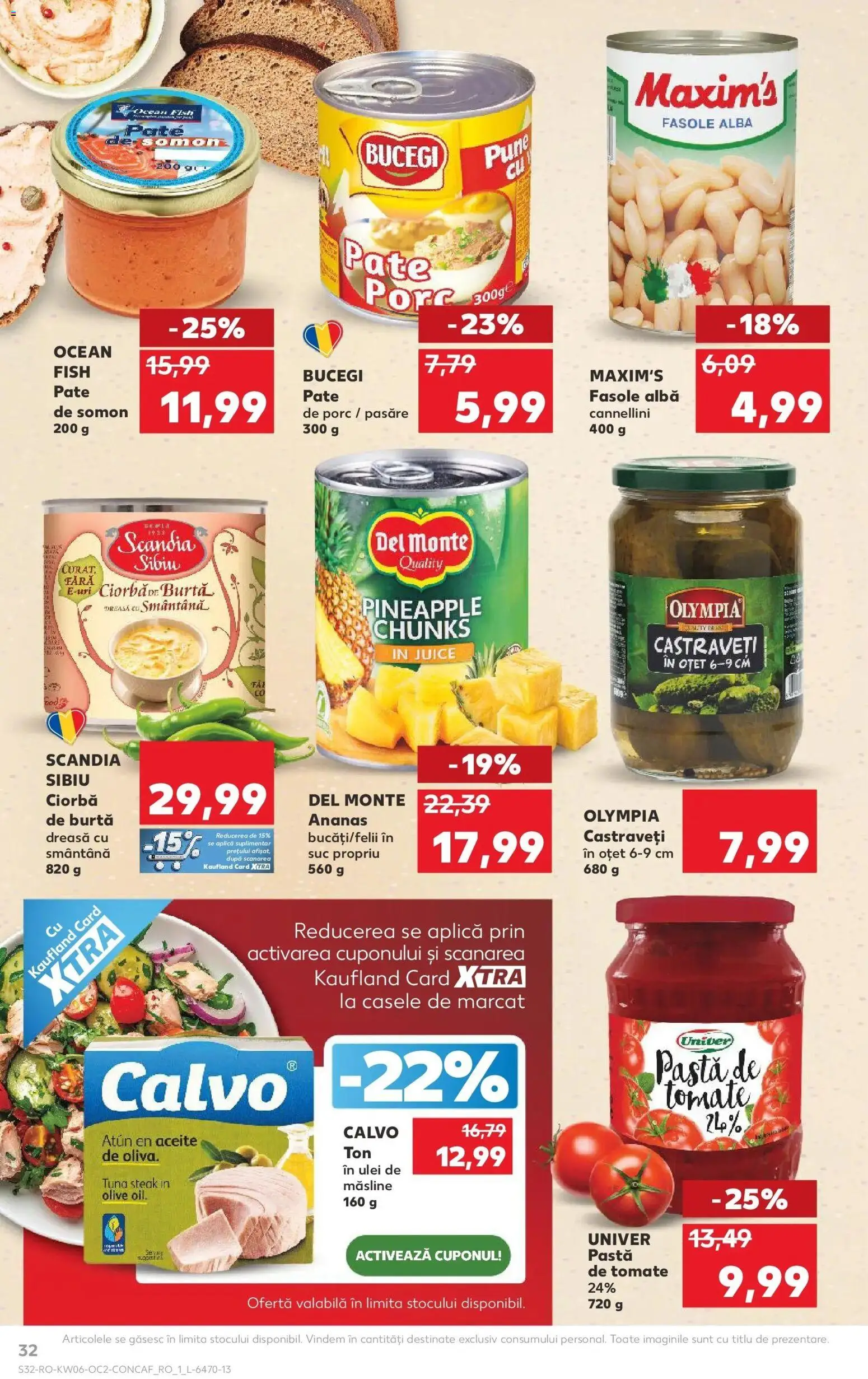 Noul catalog Kaufland – valabil de la 04.02.2026 | Pagină: 32 | Produse: Măsline, Ulei, Pastă de tomate, Castraveți