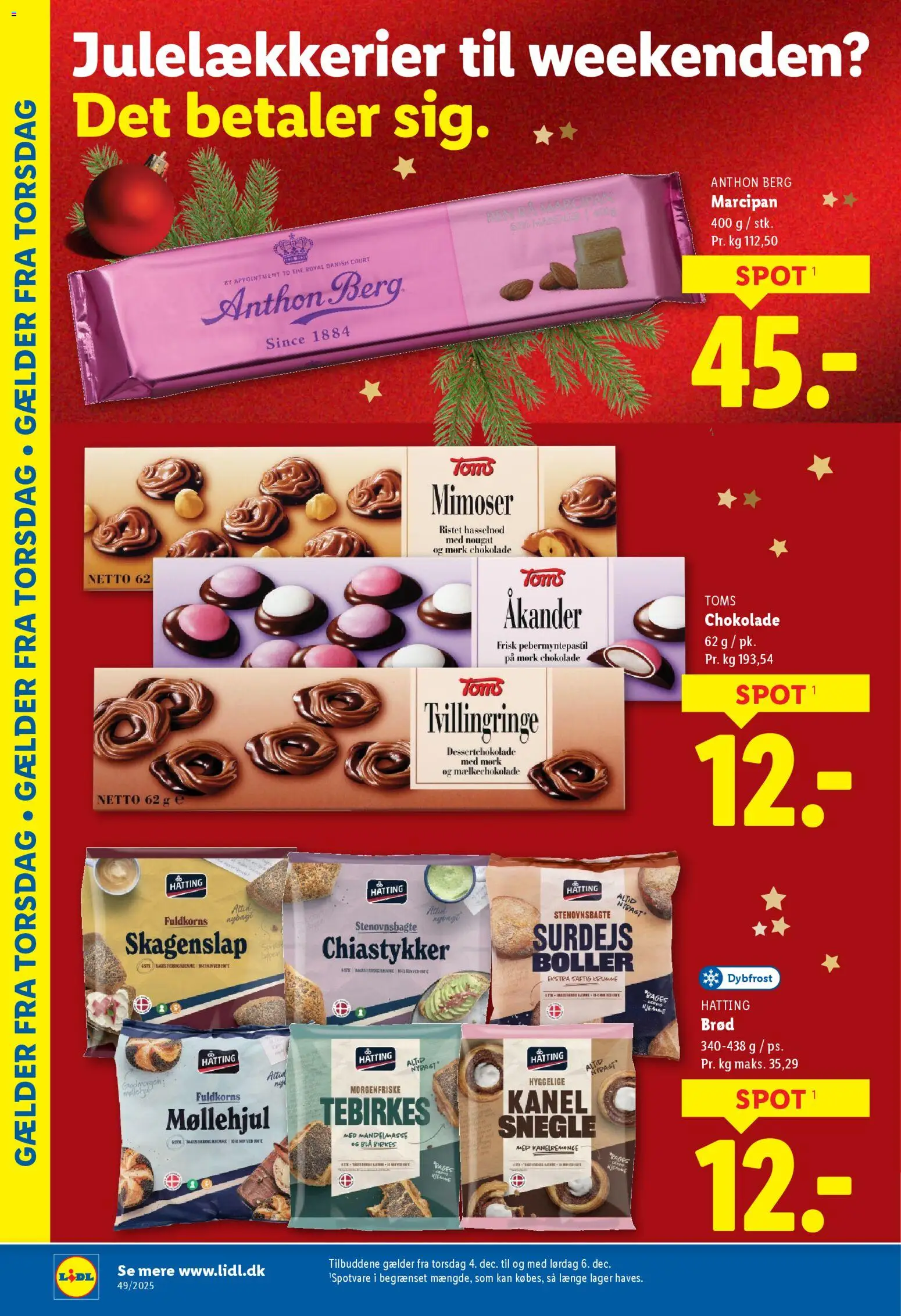 Lidl tilbudsavis – gyldig fra 30.11.2025 | Side: 4 | Produkter: Brød, Tebirkes, Marcipan, Søm