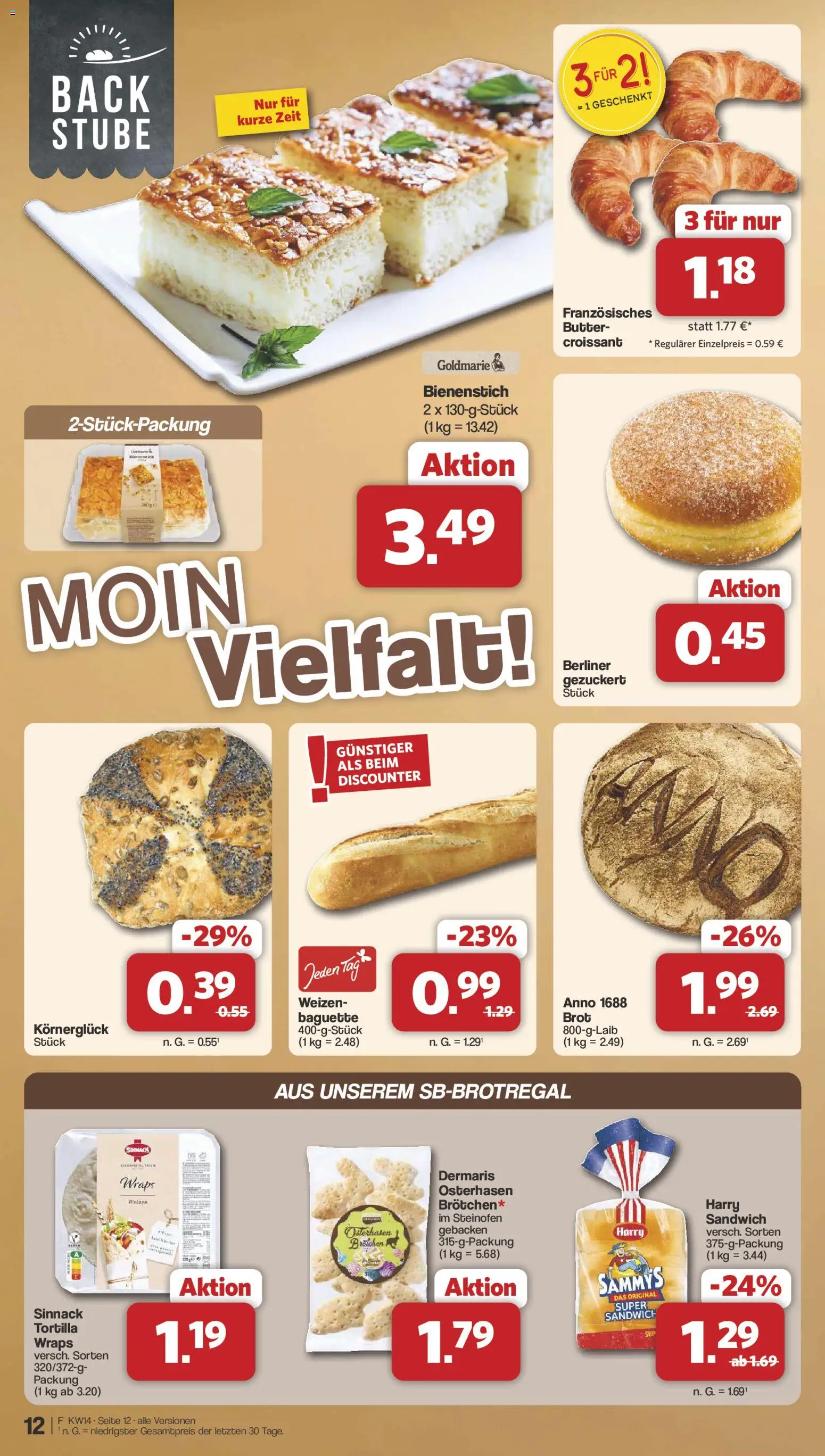 Famila Nordwest Prospekt 	 – gültig ab 30.03.2026 | Seite: 12 | Produkte: Berliner, Baguette, Croissant, Brot