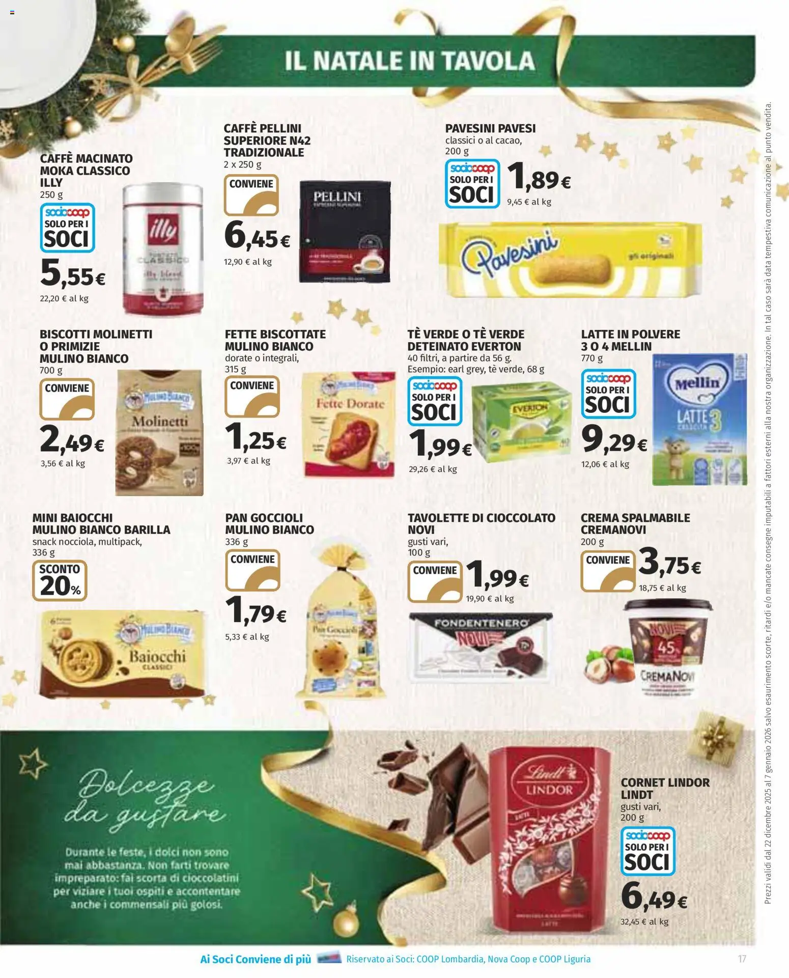 Volantino COOP del 22.12.2025 | Pagina: 17 | Prodotti: Tè, Latte, Fette biscottate, Macinato