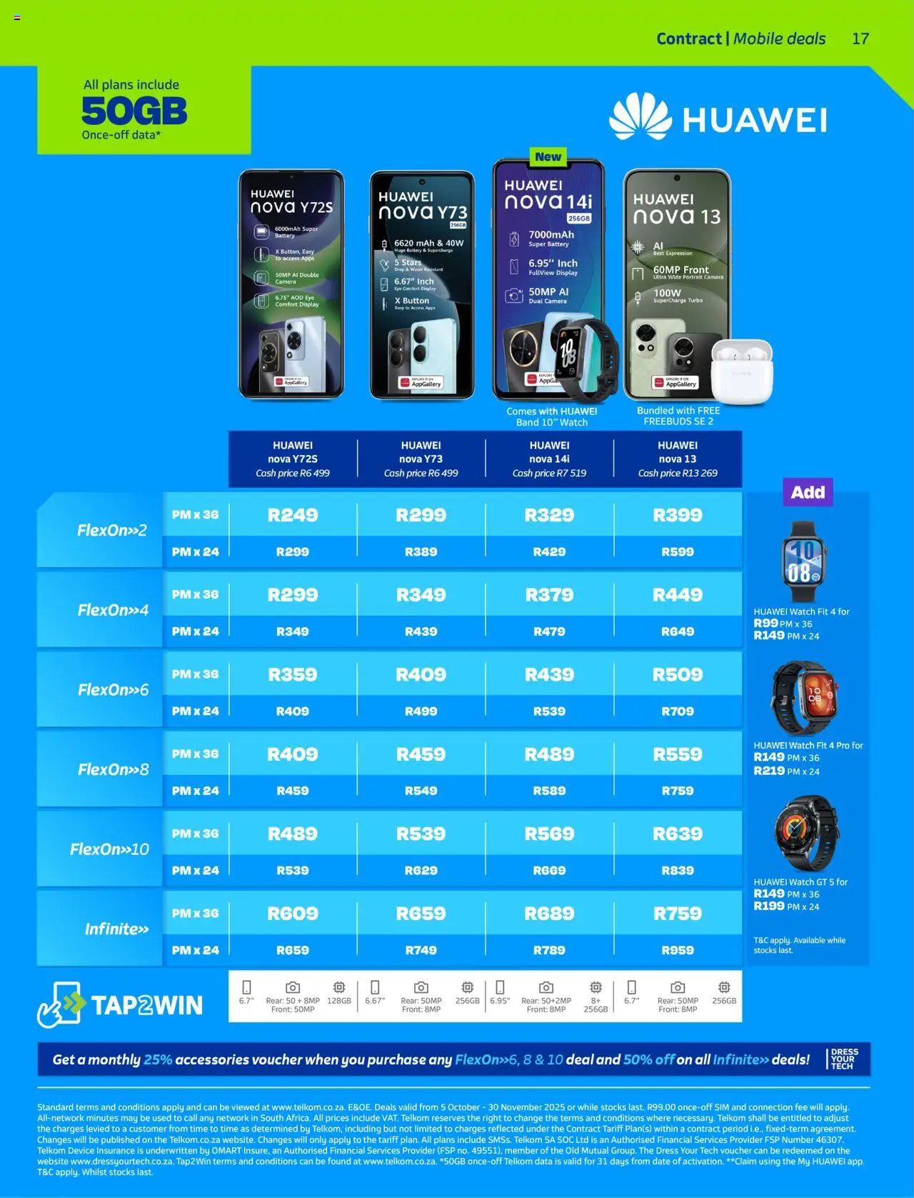 New Telkom catalogue – valid from 05.10.2025 | Page: 17 | Products: Dress, Data, Sim, Water