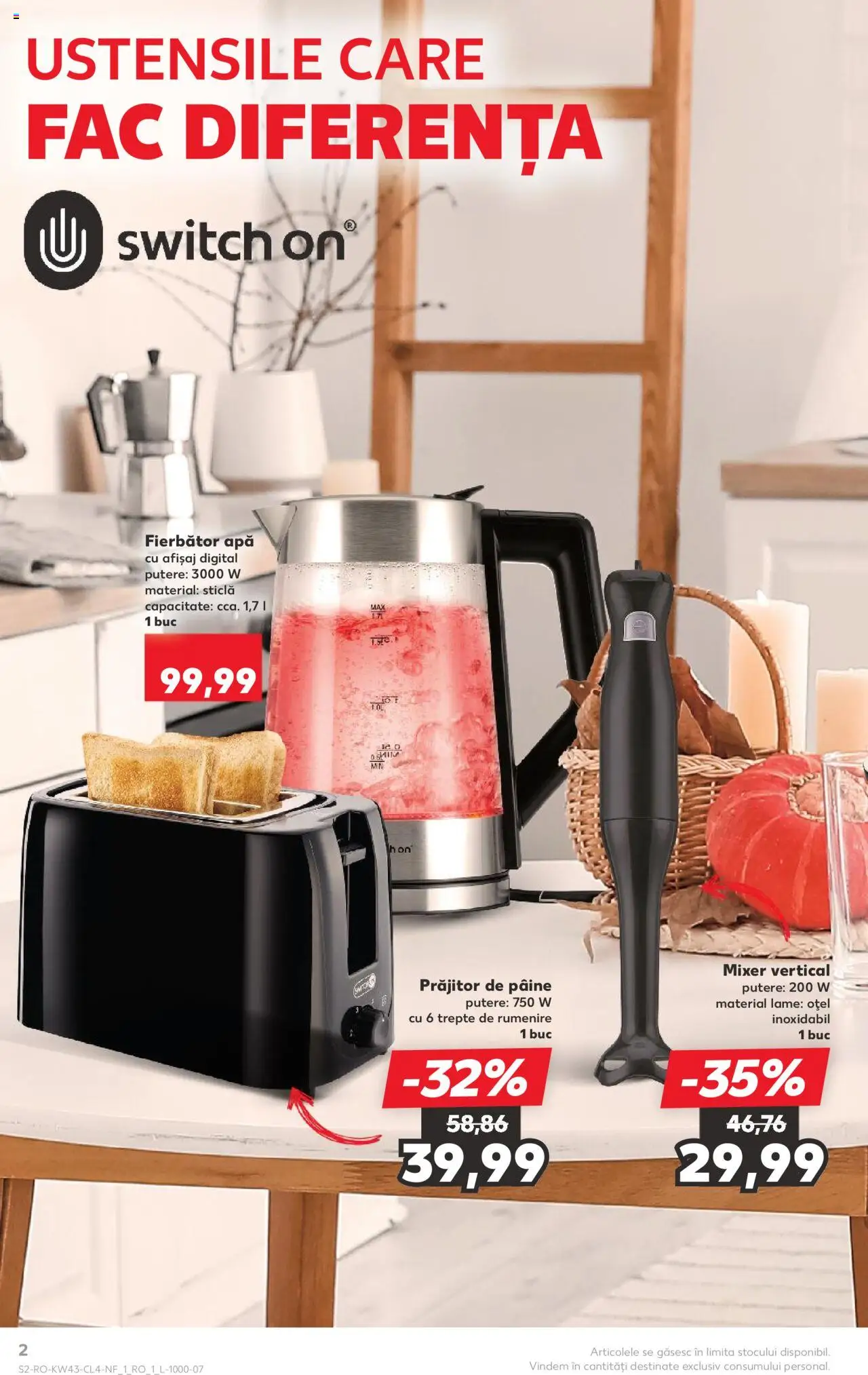 Noul catalog Kaufland – valabil de la 22.10.2025 | Pagină: 2 | Produse: Blender, Mixer, Toaster, Pâine