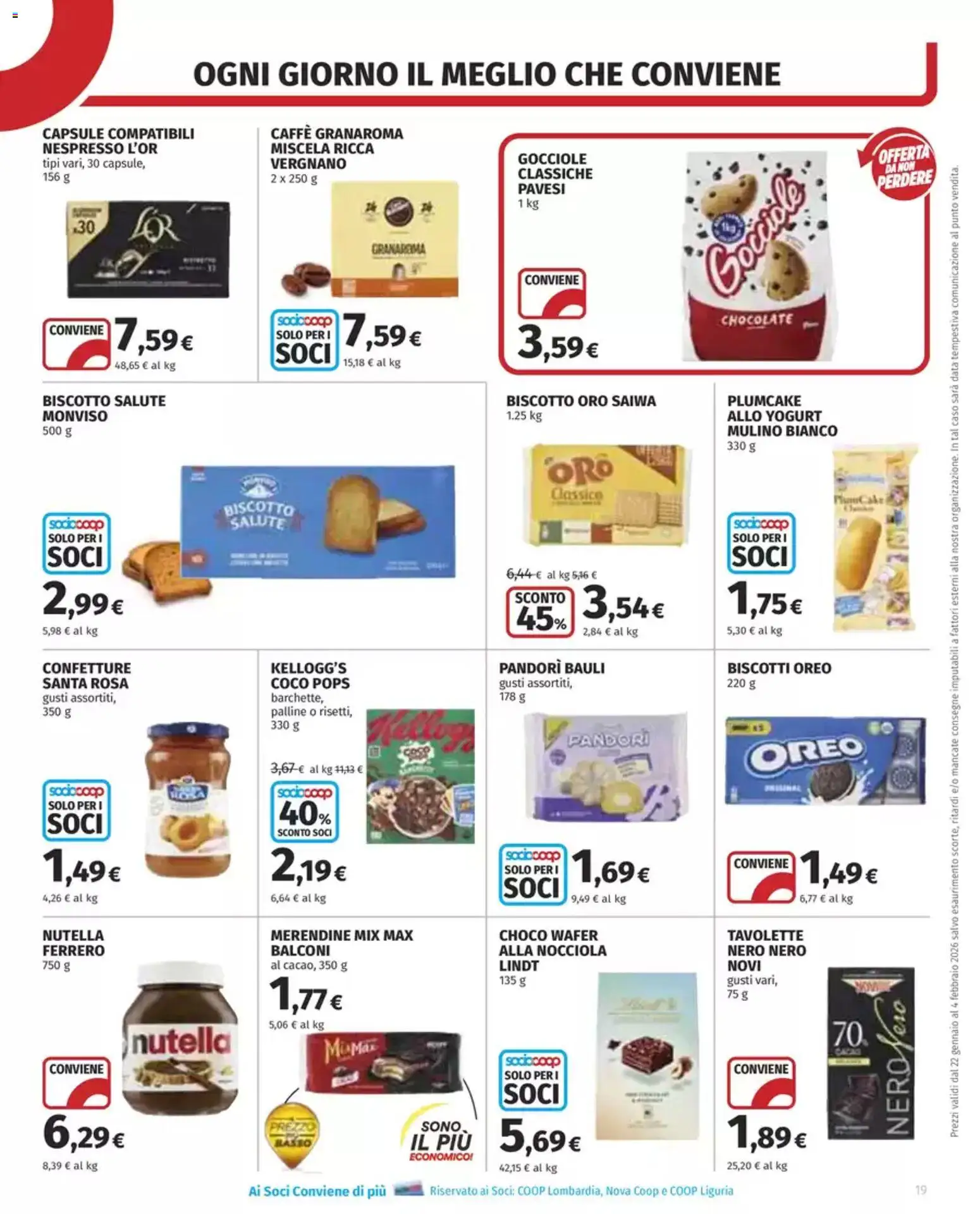 Volantino COOP del 22.01.2026 | Pagina: 19 | Prodotti: Yogurt, Caffè, Plumcake, Cacao