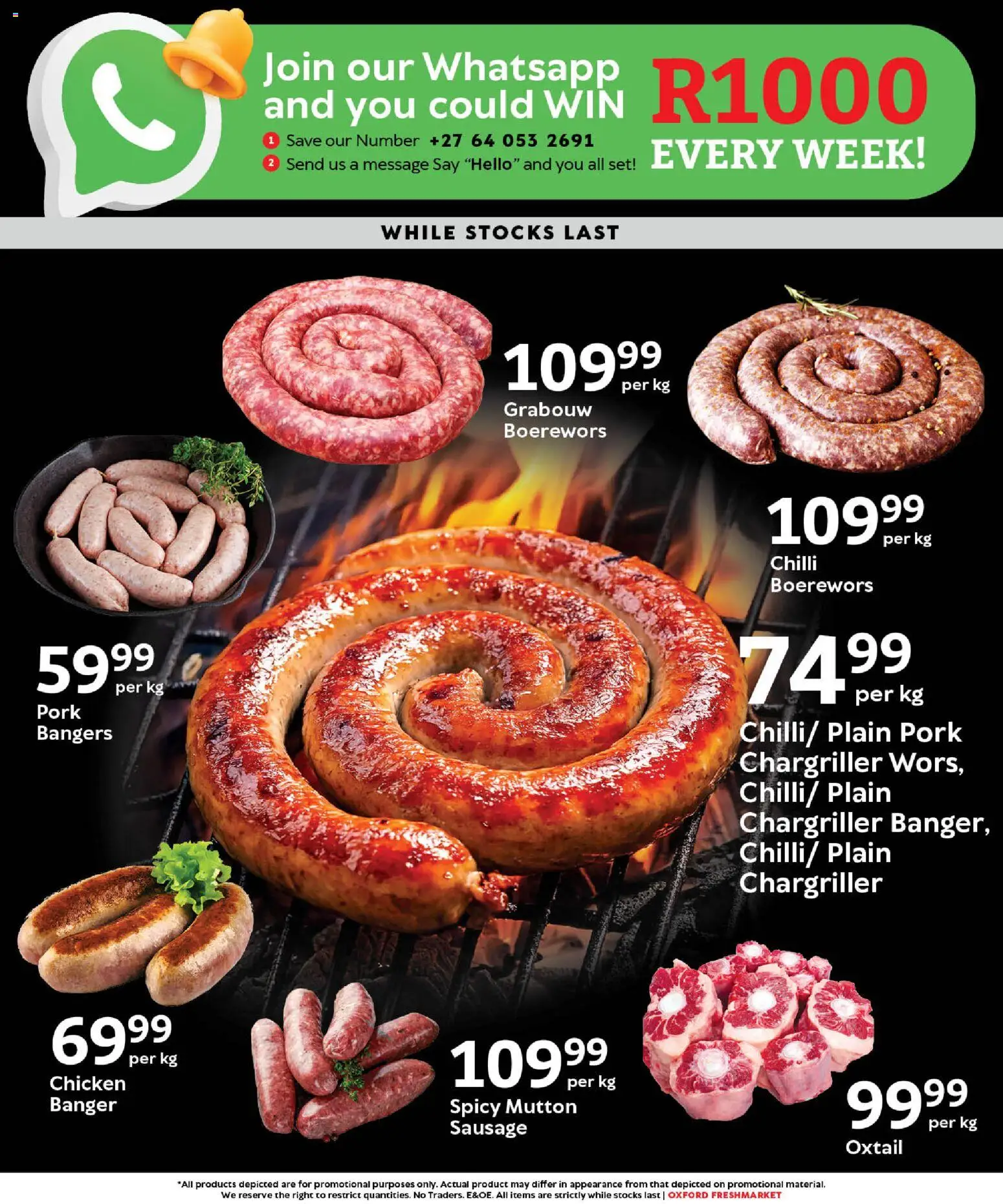 New Oxford Freshmarket catalogue – valid from 11.03.2026 | Page: 5 | Products: Boerewors, Chicken, Pork, Sausage