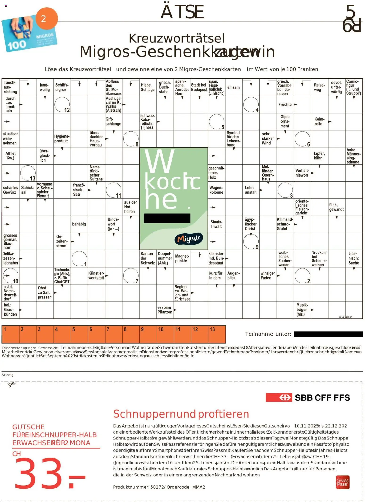 Migros Magazin – gültig ab 10.11.2025 | Seite: 59 | Produkte: Saft, Früchte, Salz, Spieler