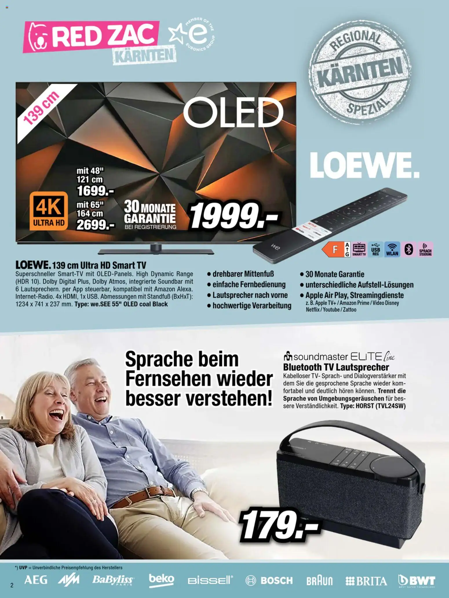 RED ZAC Kärnten gültig ab 27.10.2025 | Seite: 2 | Produkte: TV, Video, Lautsprecher, Apple