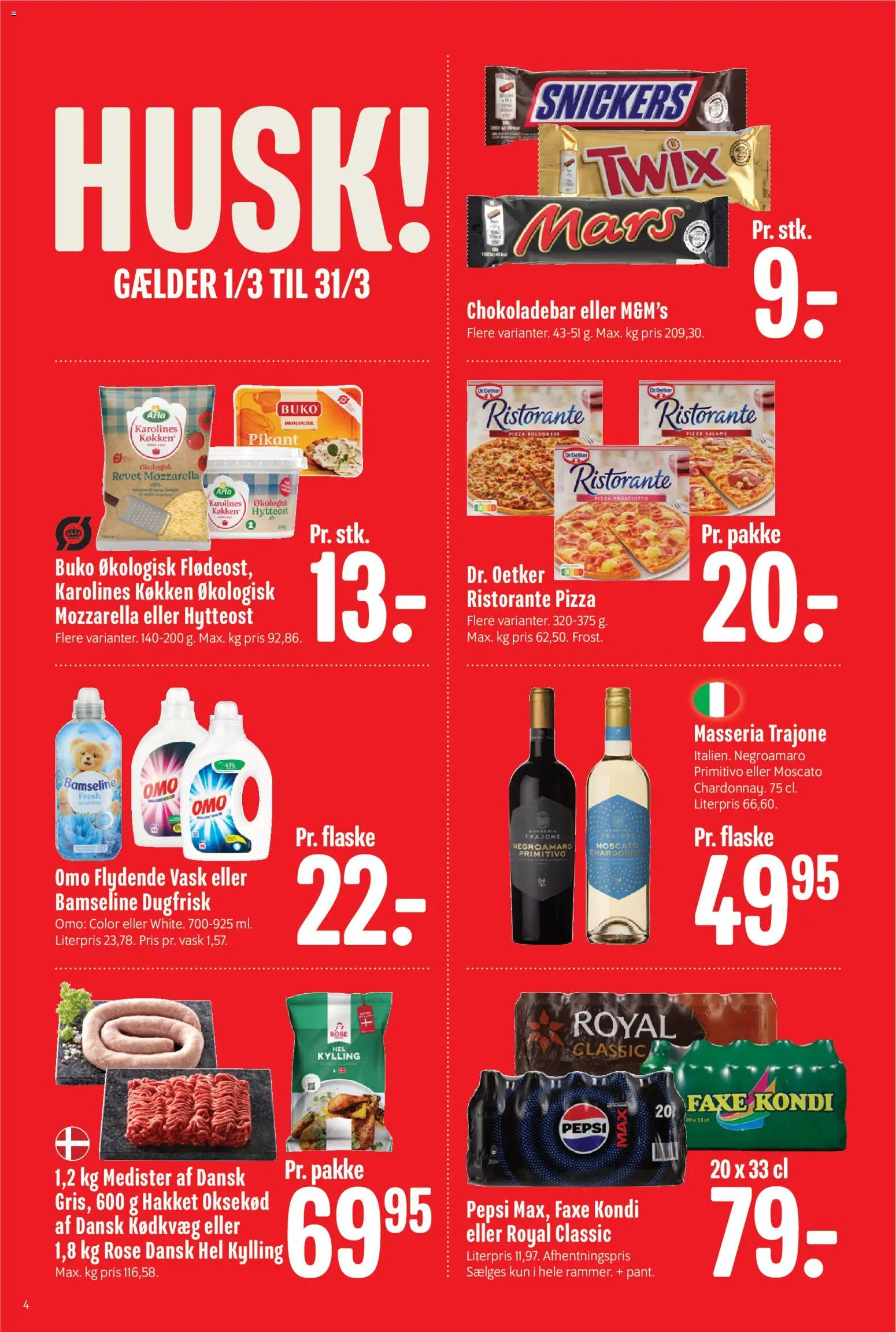 Min Købmand tilbudsavis – gyldig fra 27.02.2026 | Side: 4 | Produkter: Hytteost, Faxe Kondi, Mozzarella, Pepsi