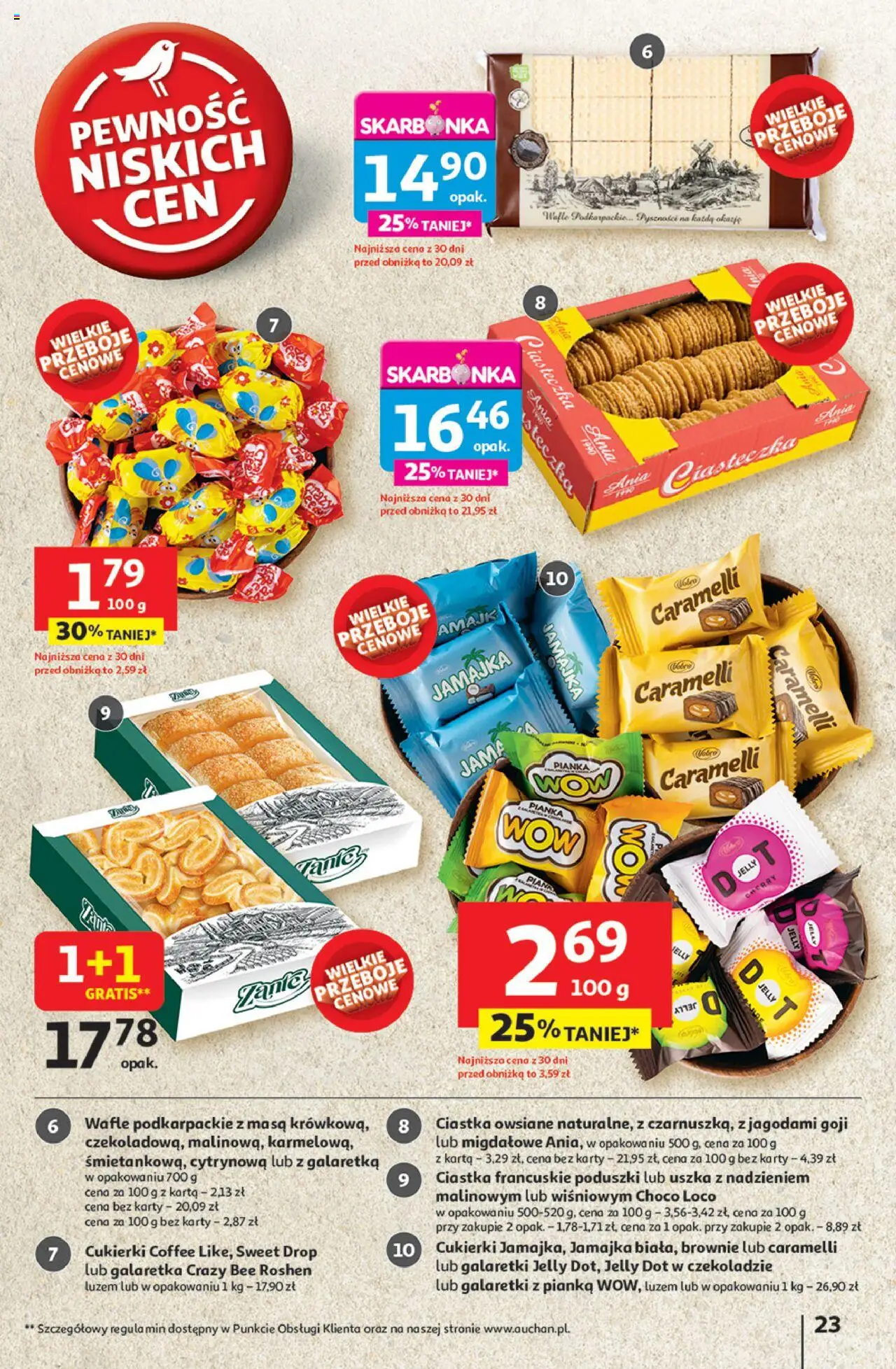 Auchan Gazetka - Jak Pragnę Lata Hipermarket od 20.06.2025 | Strona: 25 | Produkty: Galaretki, Galaretka, Wafle, Cukierki