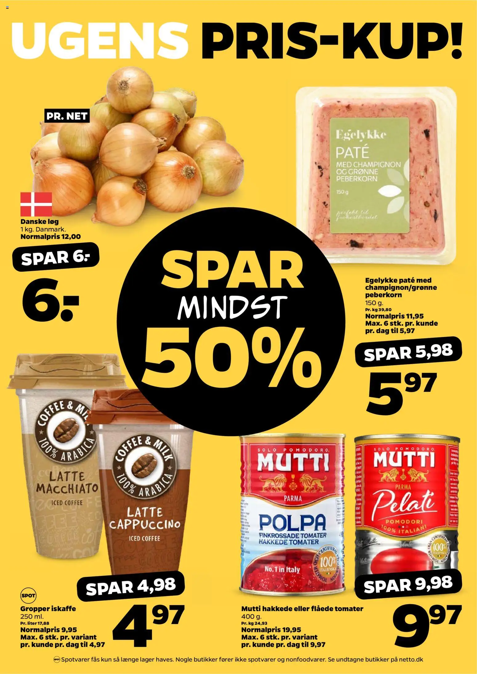 Netto tilbudsavis – gyldig fra 25.10.2025 | Side: 8 | Produkter: Champignon, Paté, Løg, Flåede Tomater