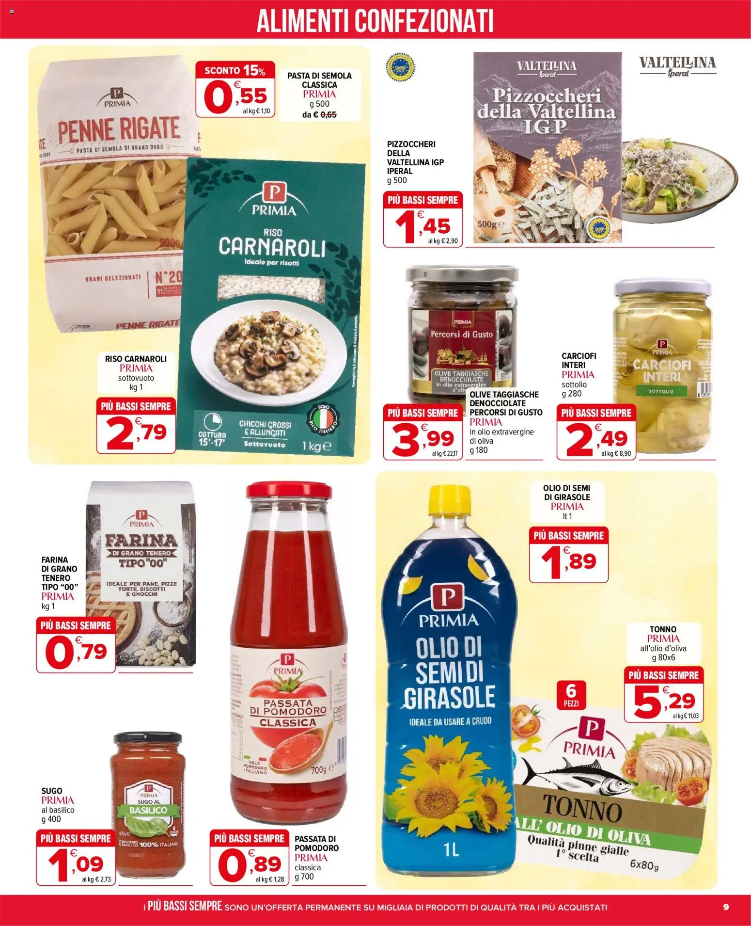 Volantino Iperal del 14.01.2026 | Pagina: 9 | Prodotti: Riso Carnaroli, Farina, Pasta, Olio di Oliva