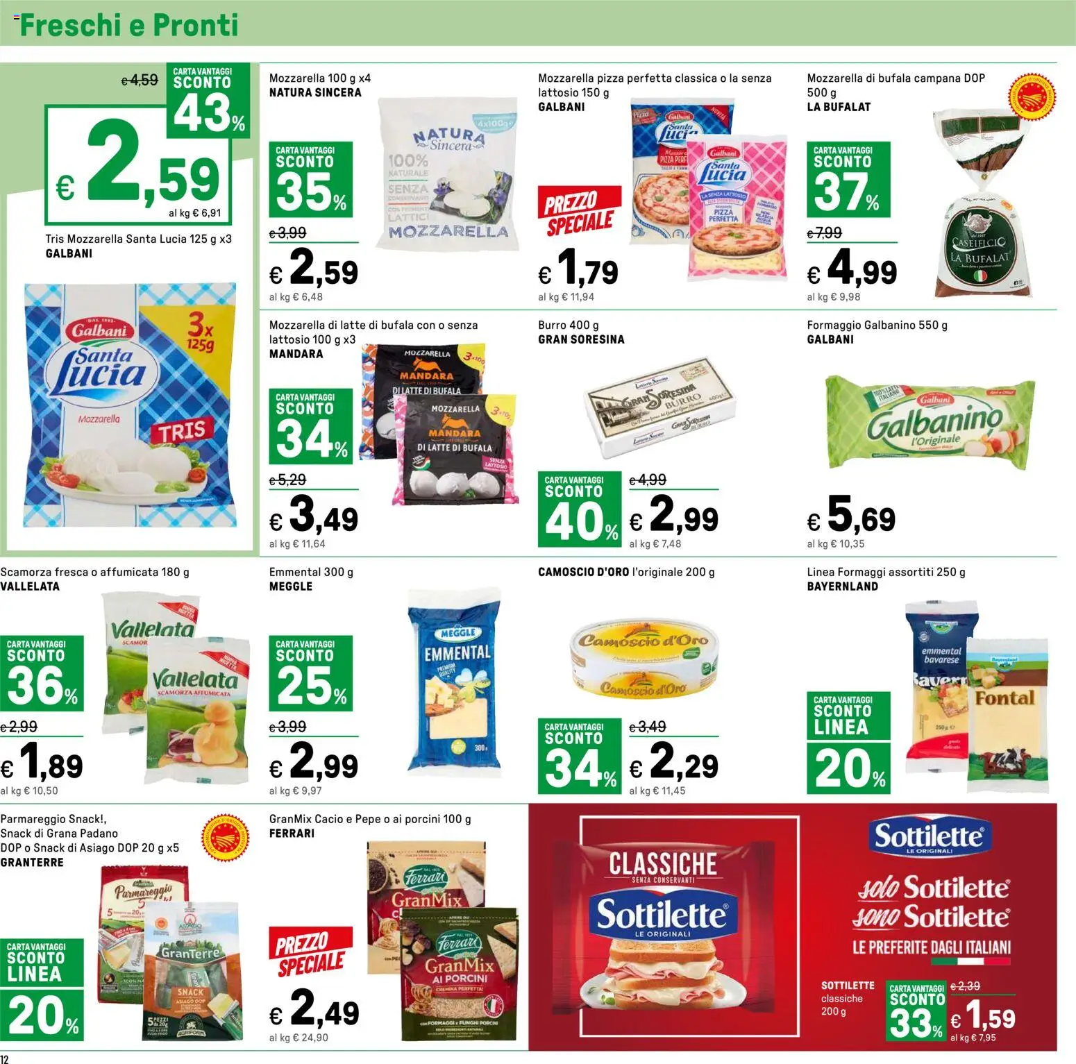 Volantino Iper del 19.03.2026 | Pagina: 12 | Prodotti: Mozzarella, Formaggio, Burro, Grana Padano