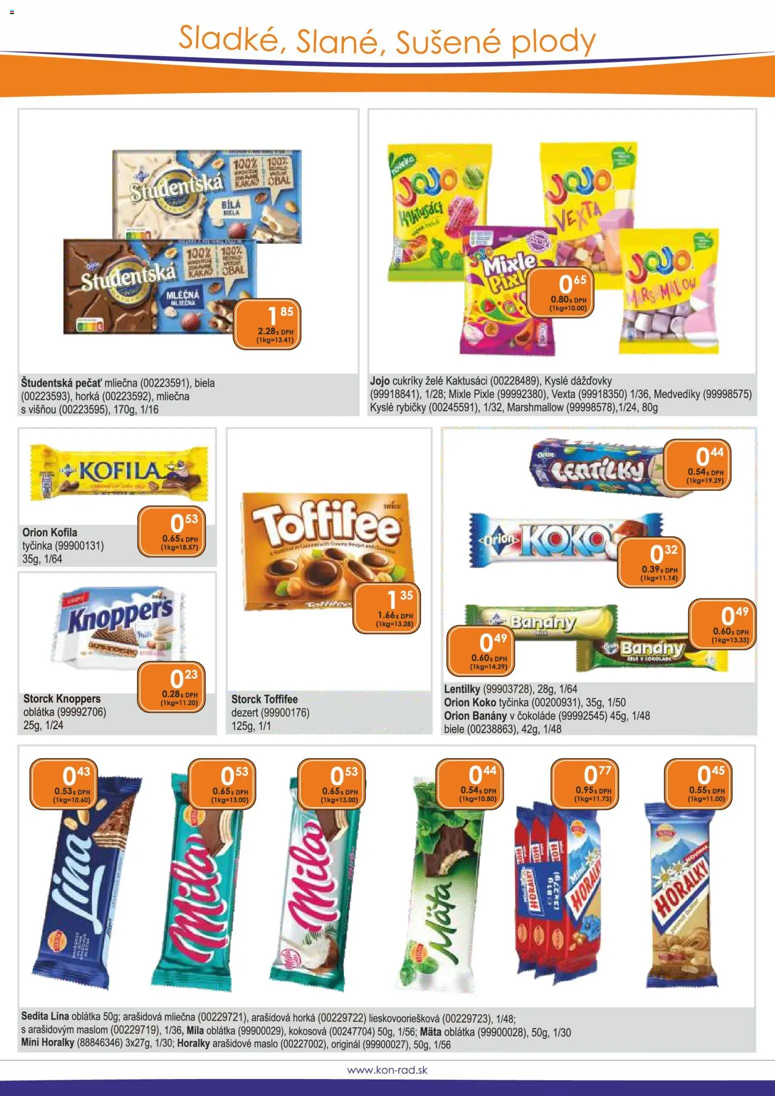 Nové KON - RAD akcie – leták je platný od 01.04.2026 | Strana: 31 | Produkty: Maslo, Banány v čokoláde, Banány, Horálky